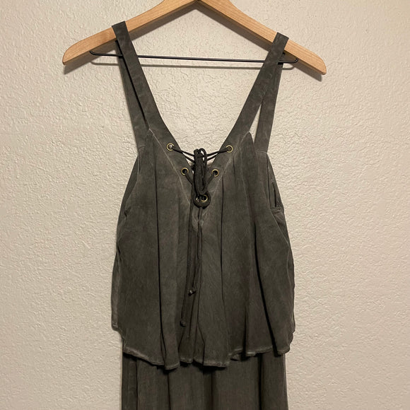 Lace Up Front Maxi Dress