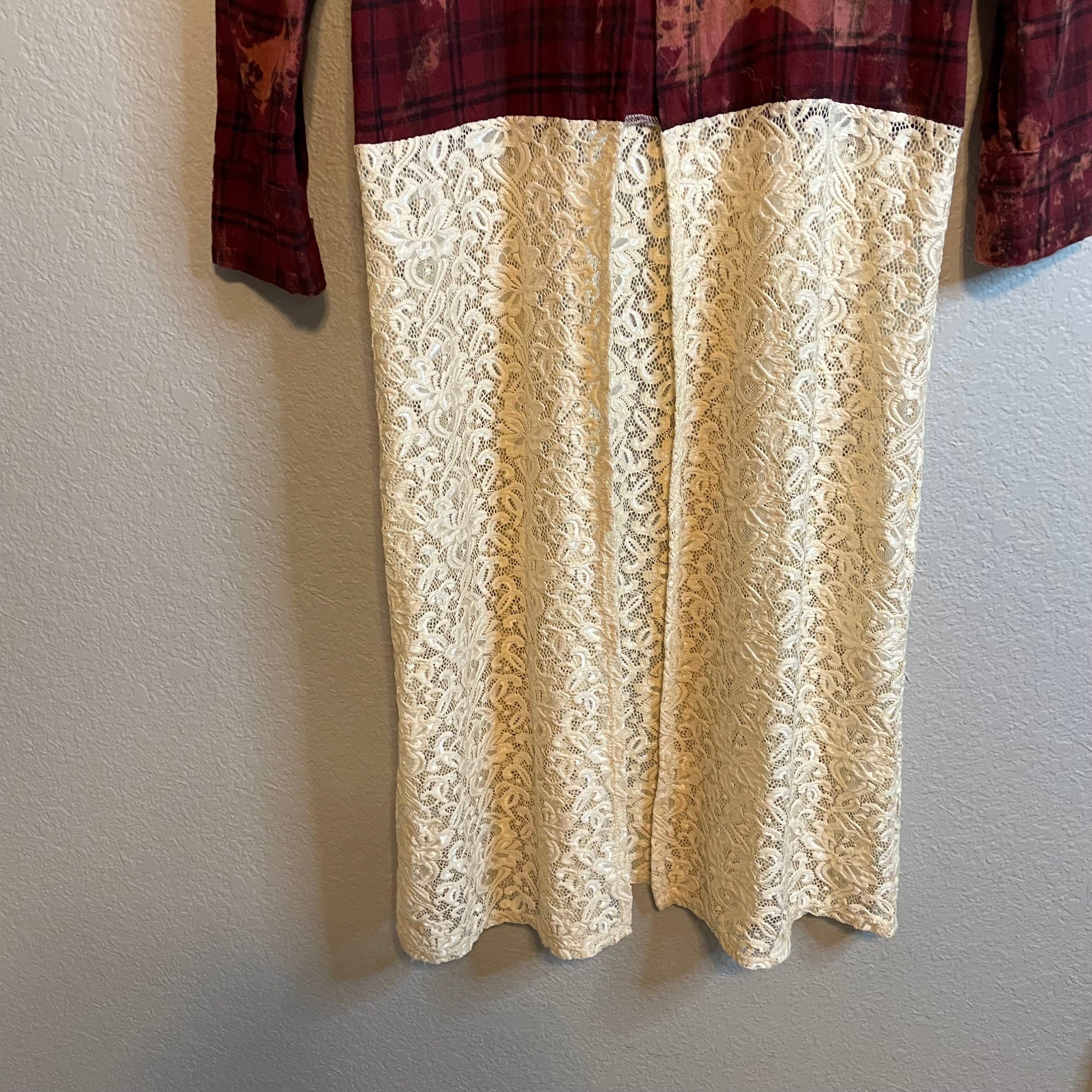 Plaid Lace Duster