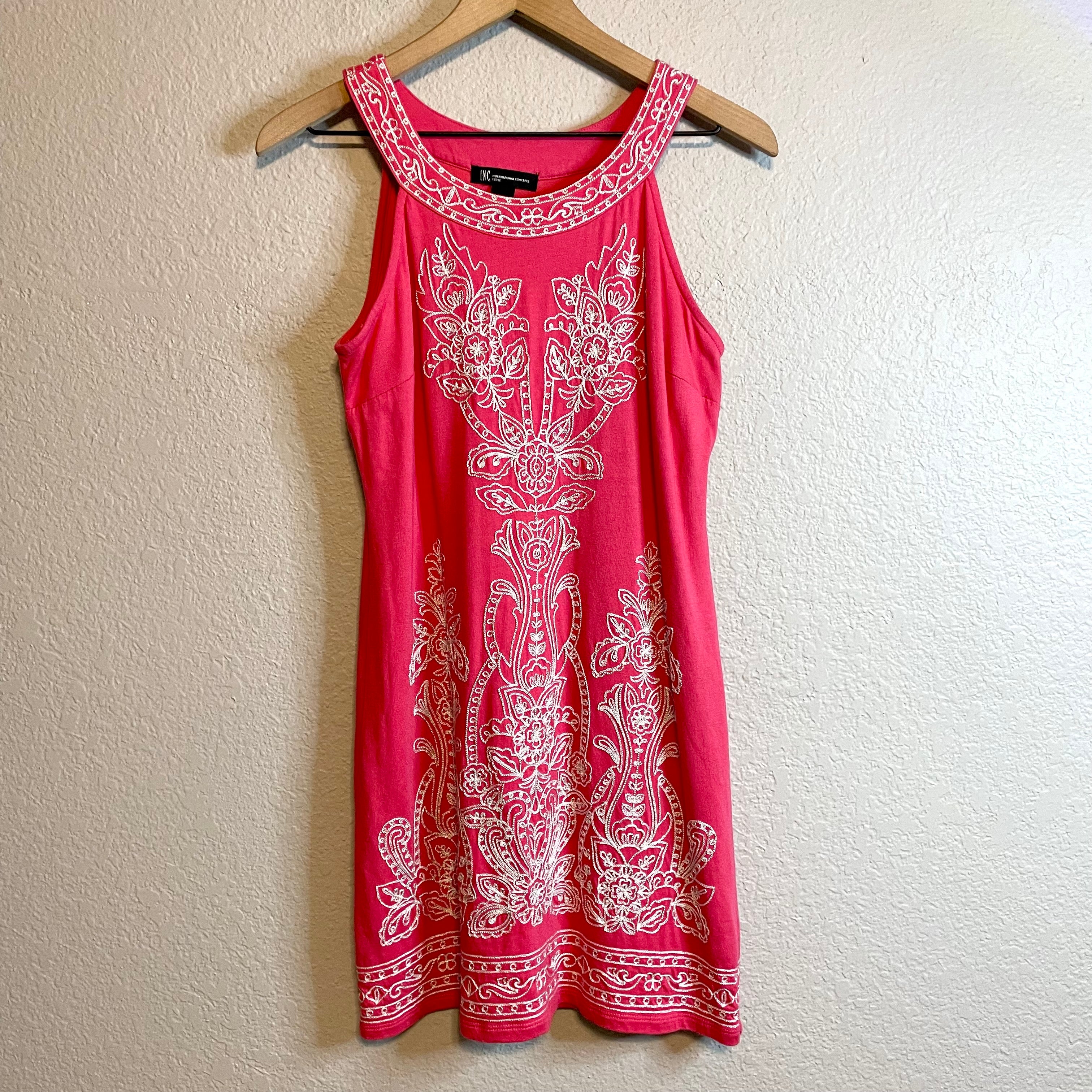 Embroidered Shift Dress