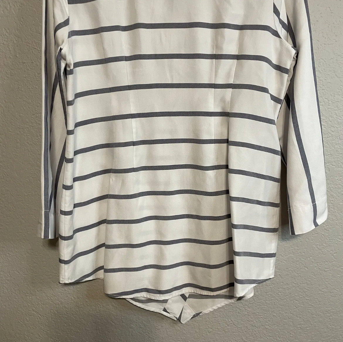 Striped Asymmetrical Button Wrap Tunic