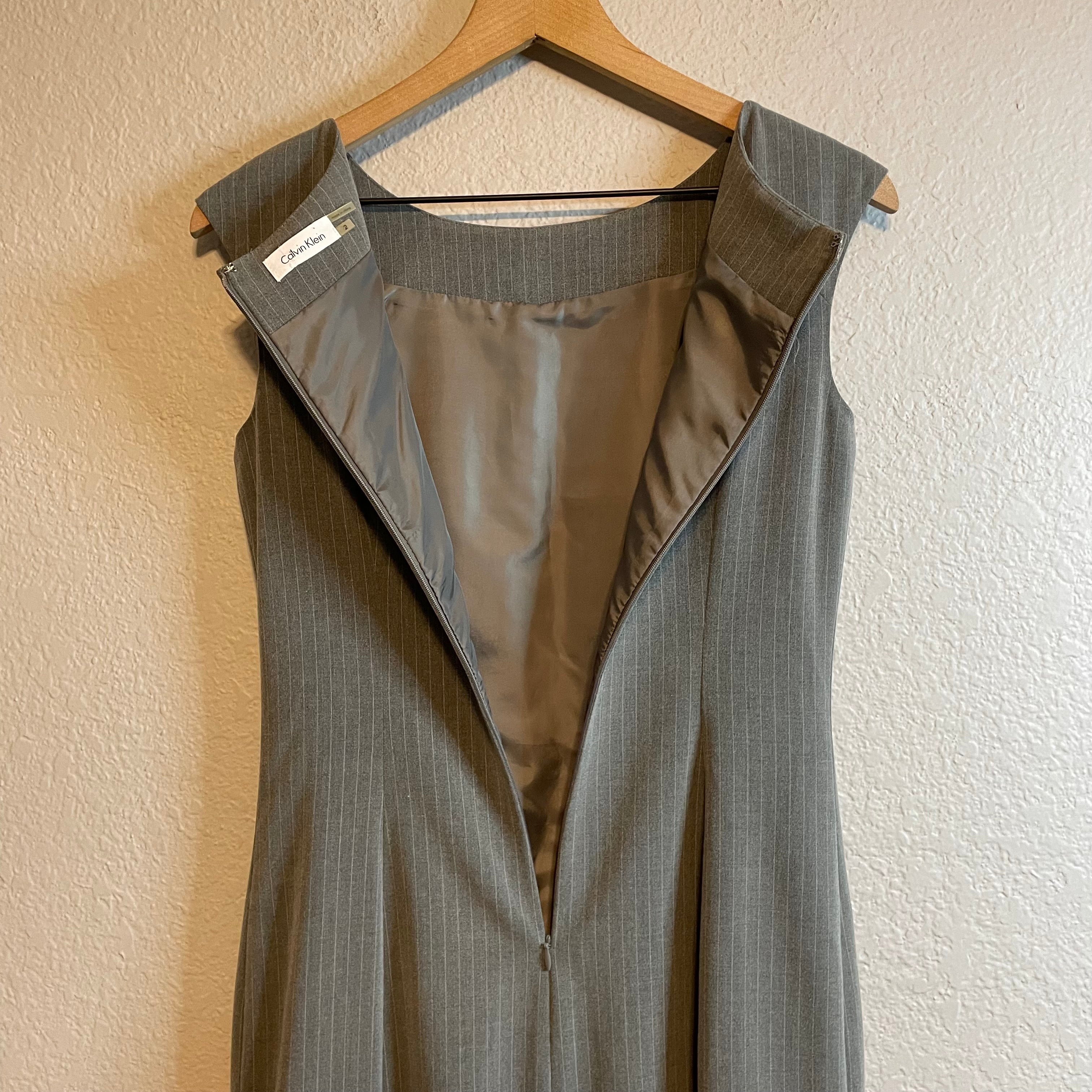 Pinstripe Sheath Suit Dress