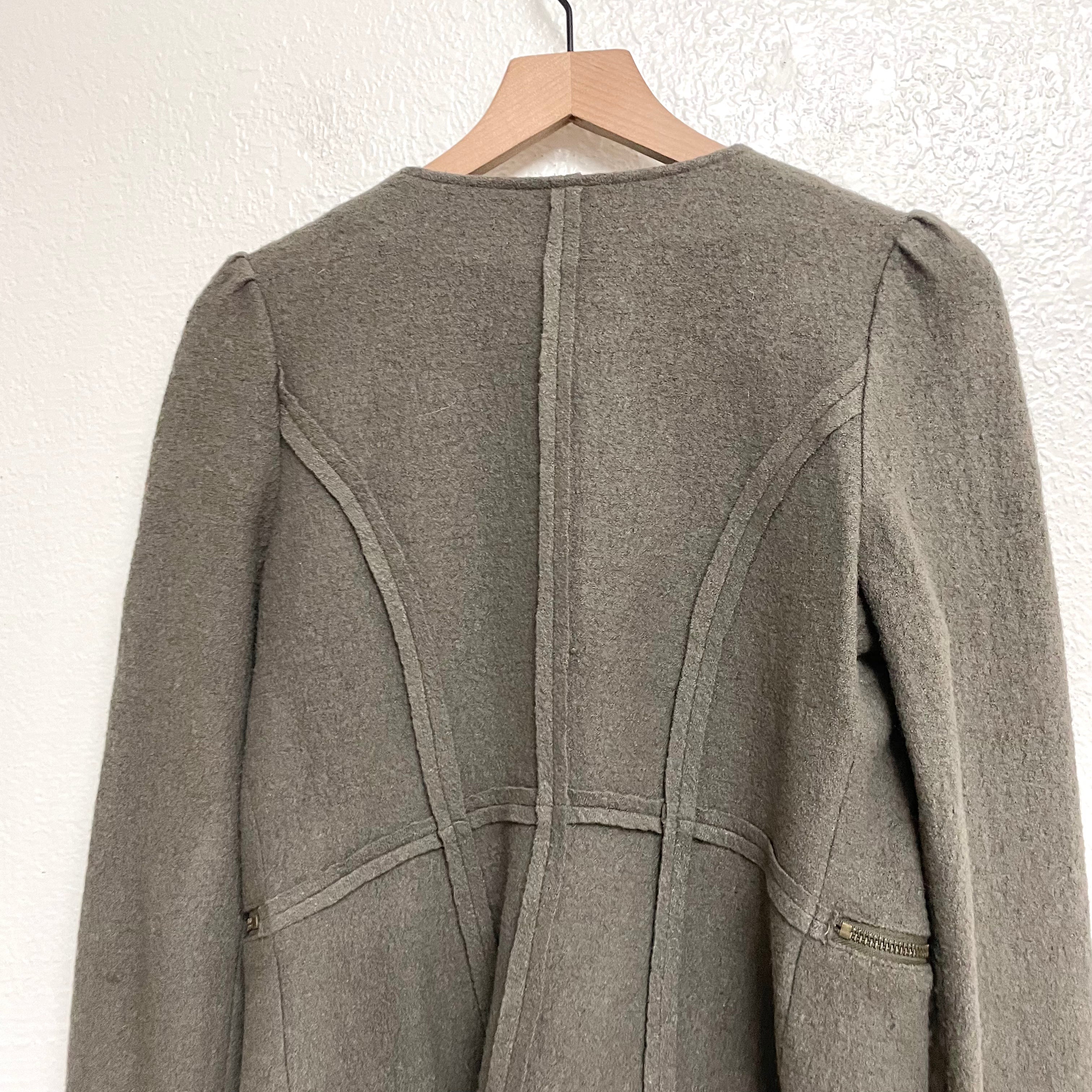 Boiled Wool Ruffle Jacket