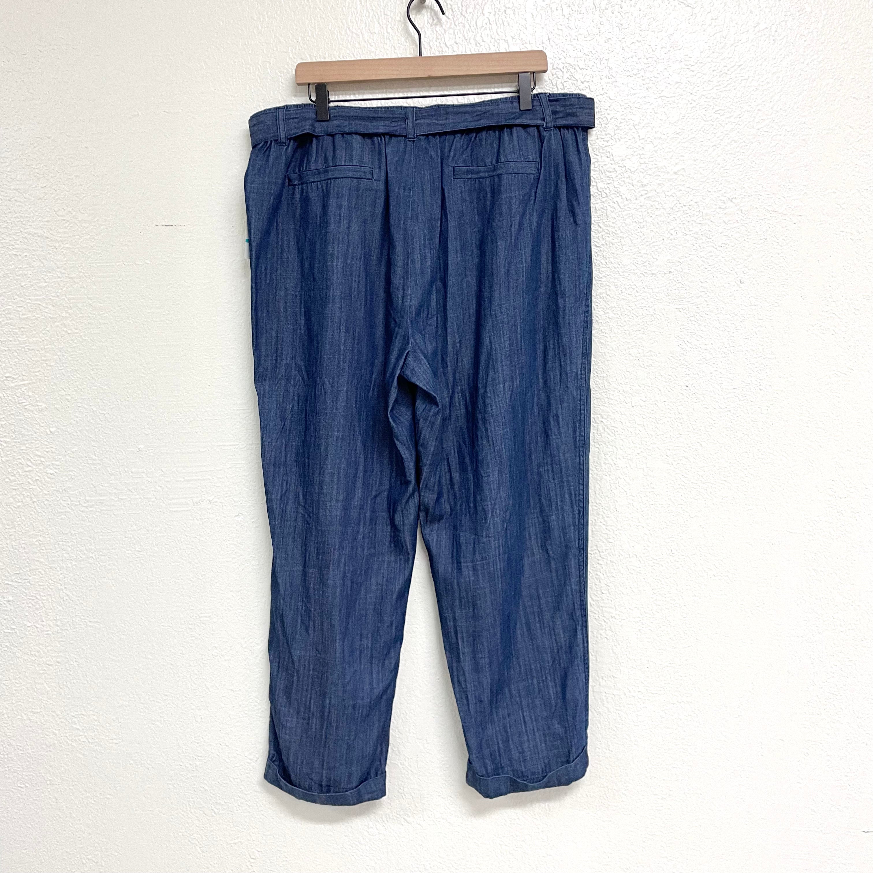 Chambray Belted Pants