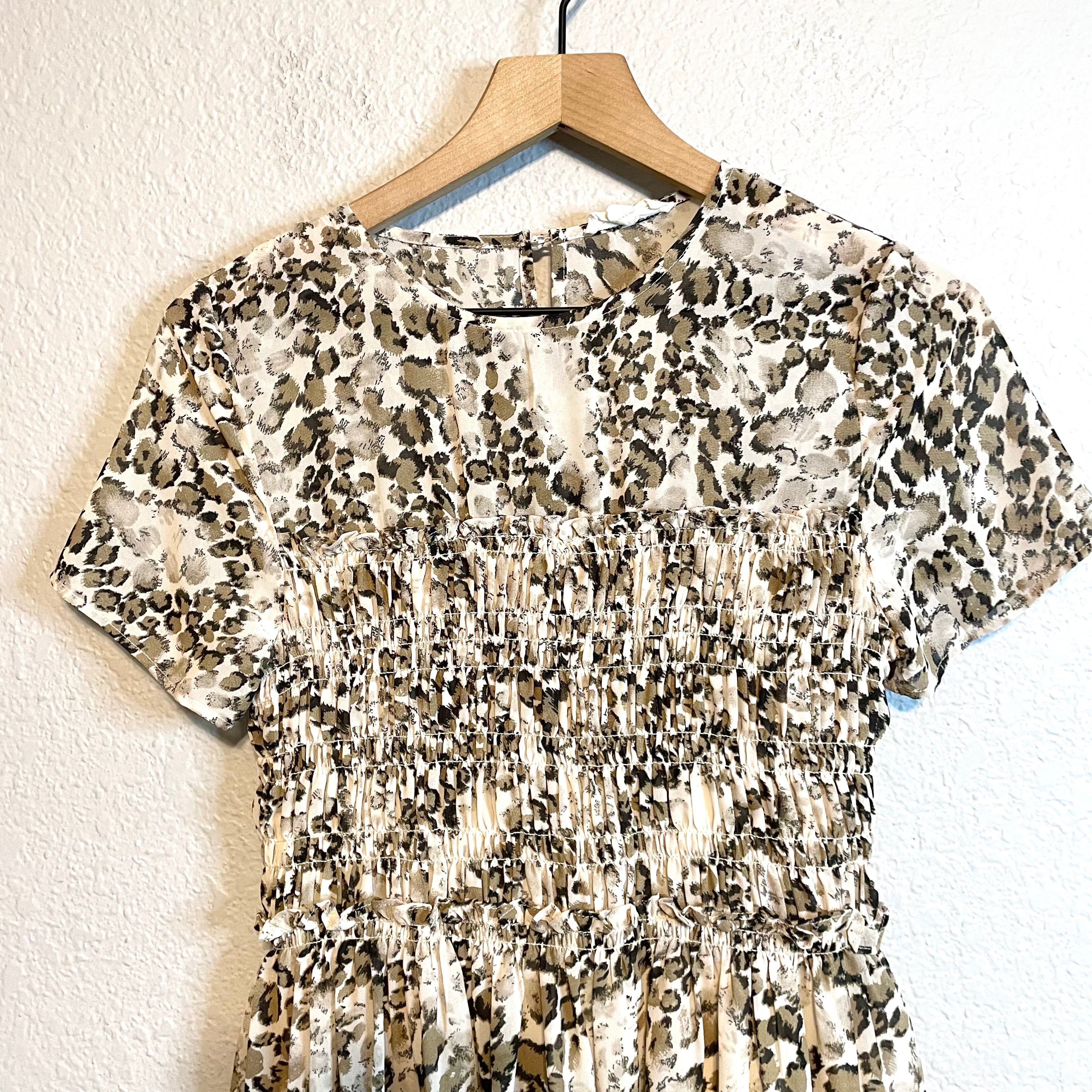 Leopard Smocked Dress