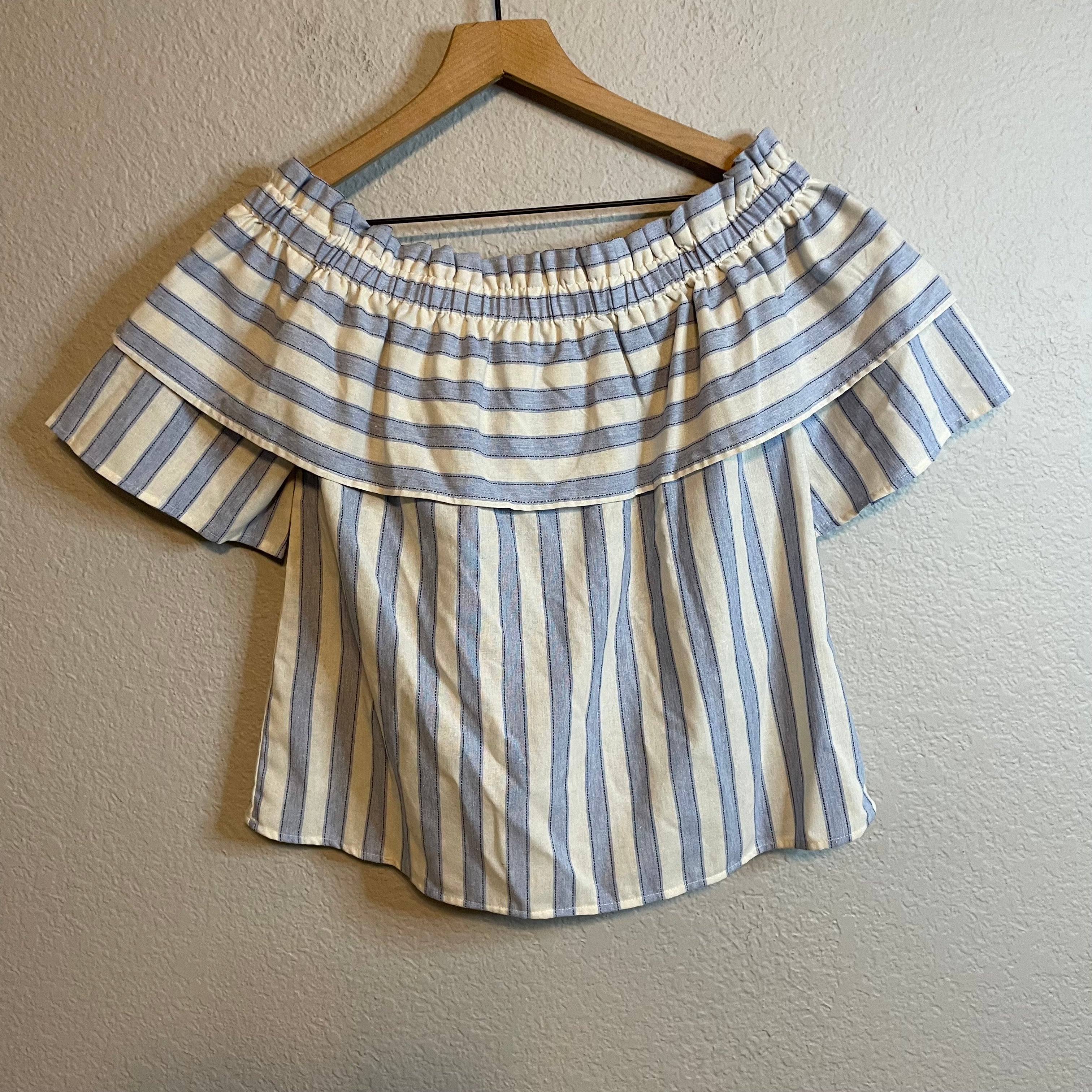 Striped Off Shoulder Blouse