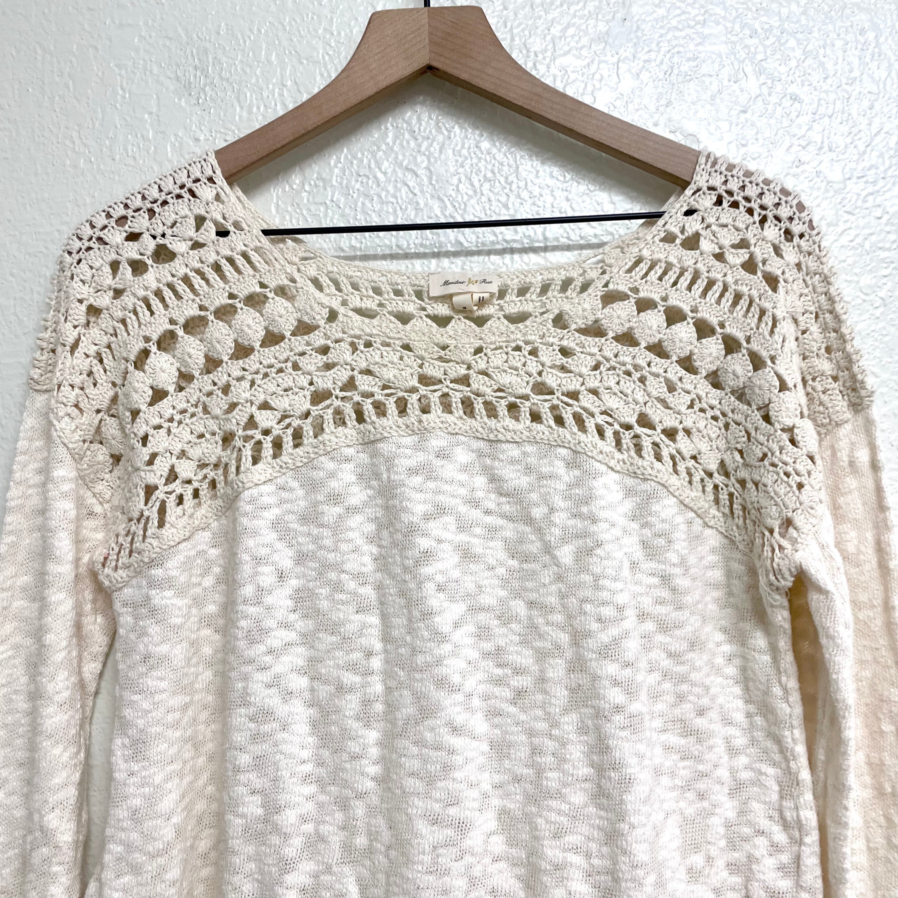 Crochet Trim Sweater