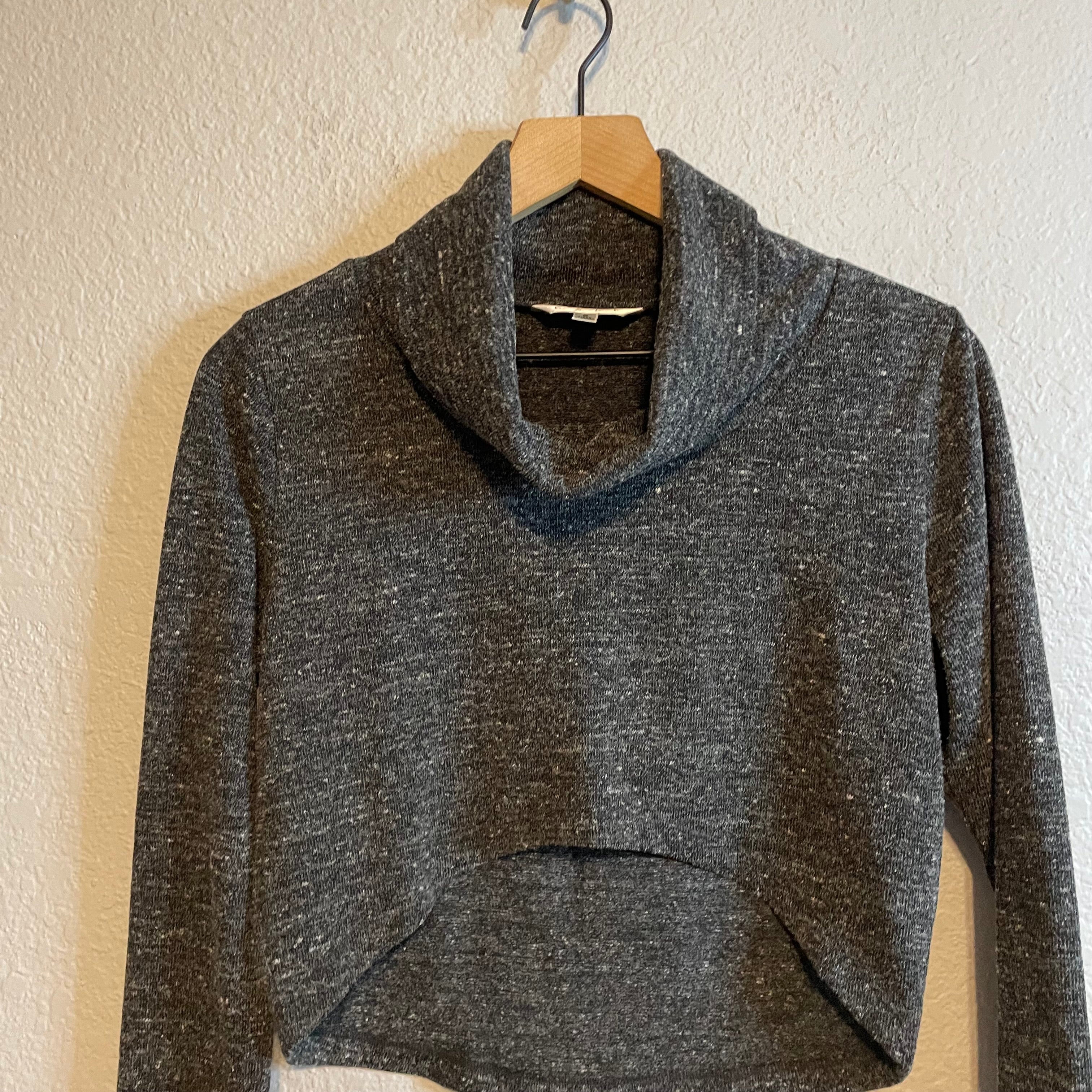 Cropped Cowl Neck Sweater