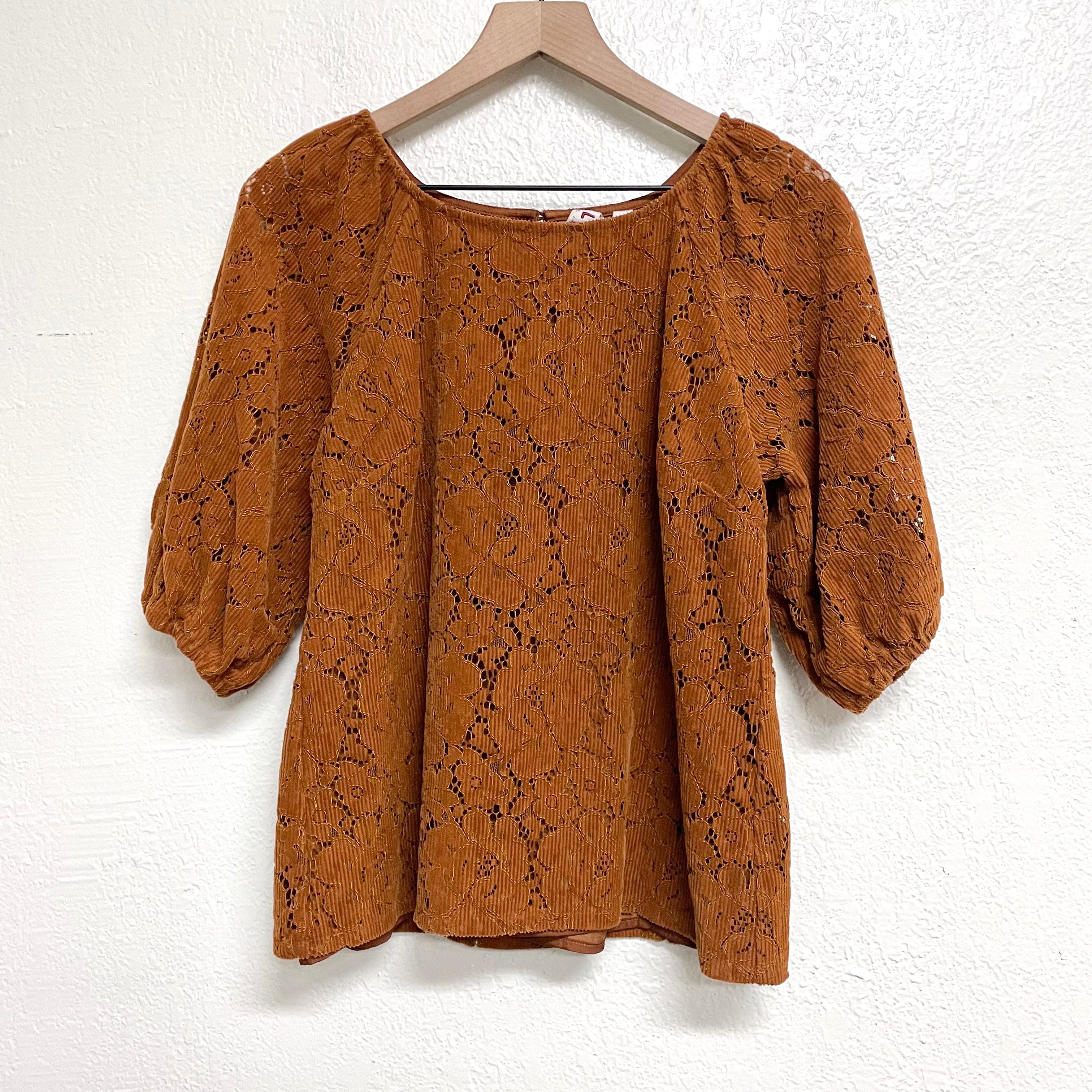 Corduroy Lace Top