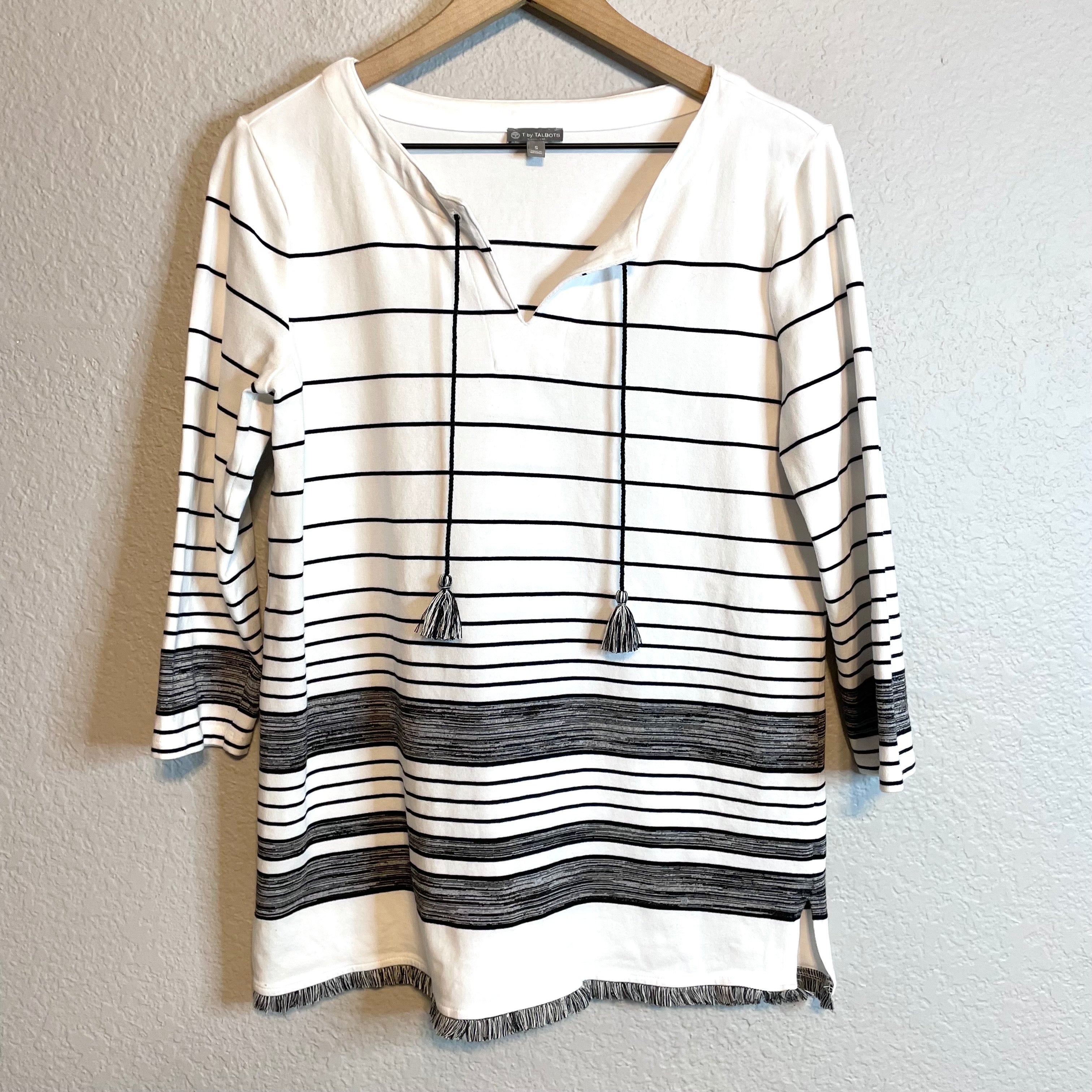 Striped Tassel Blouse