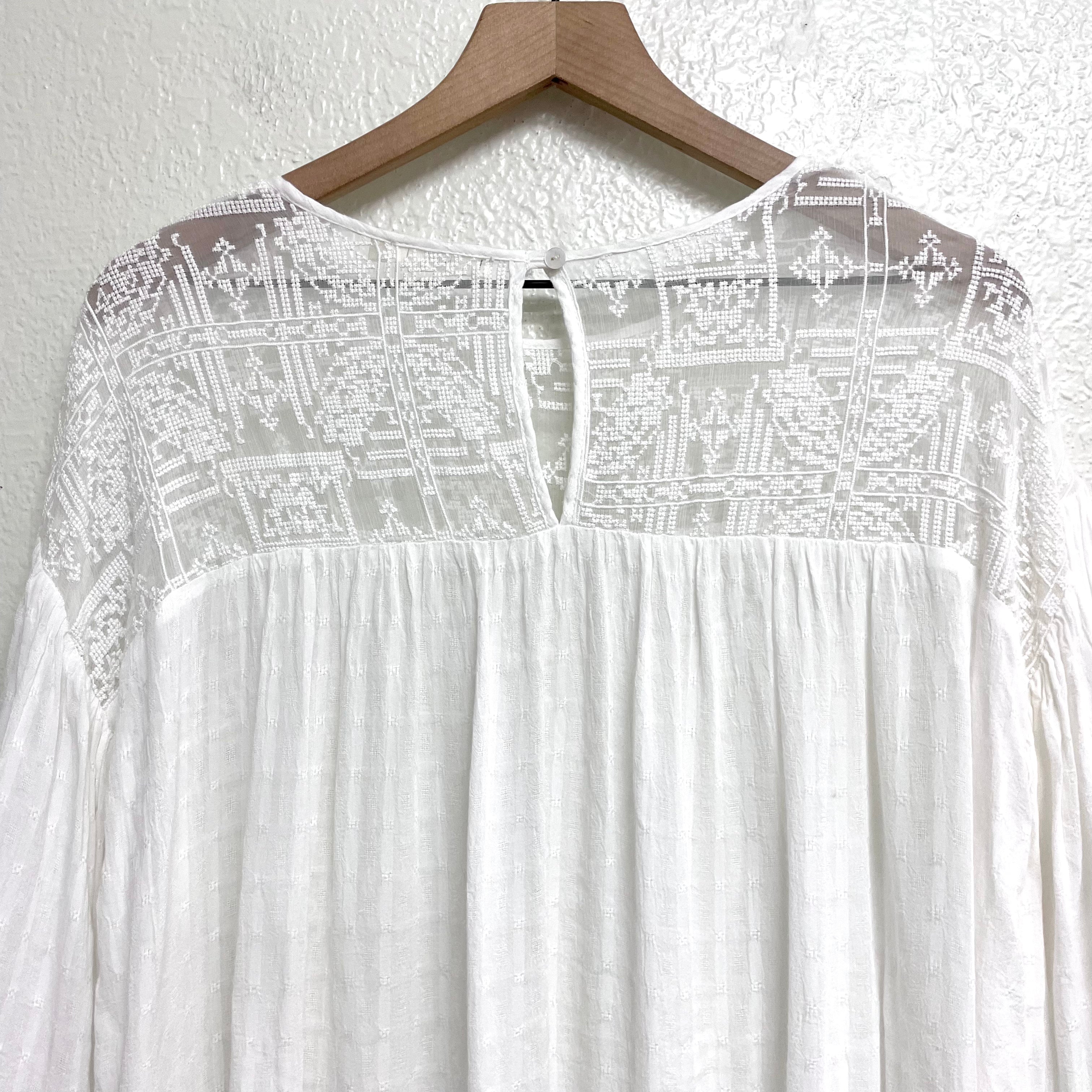 Sheer Neckline Blouse