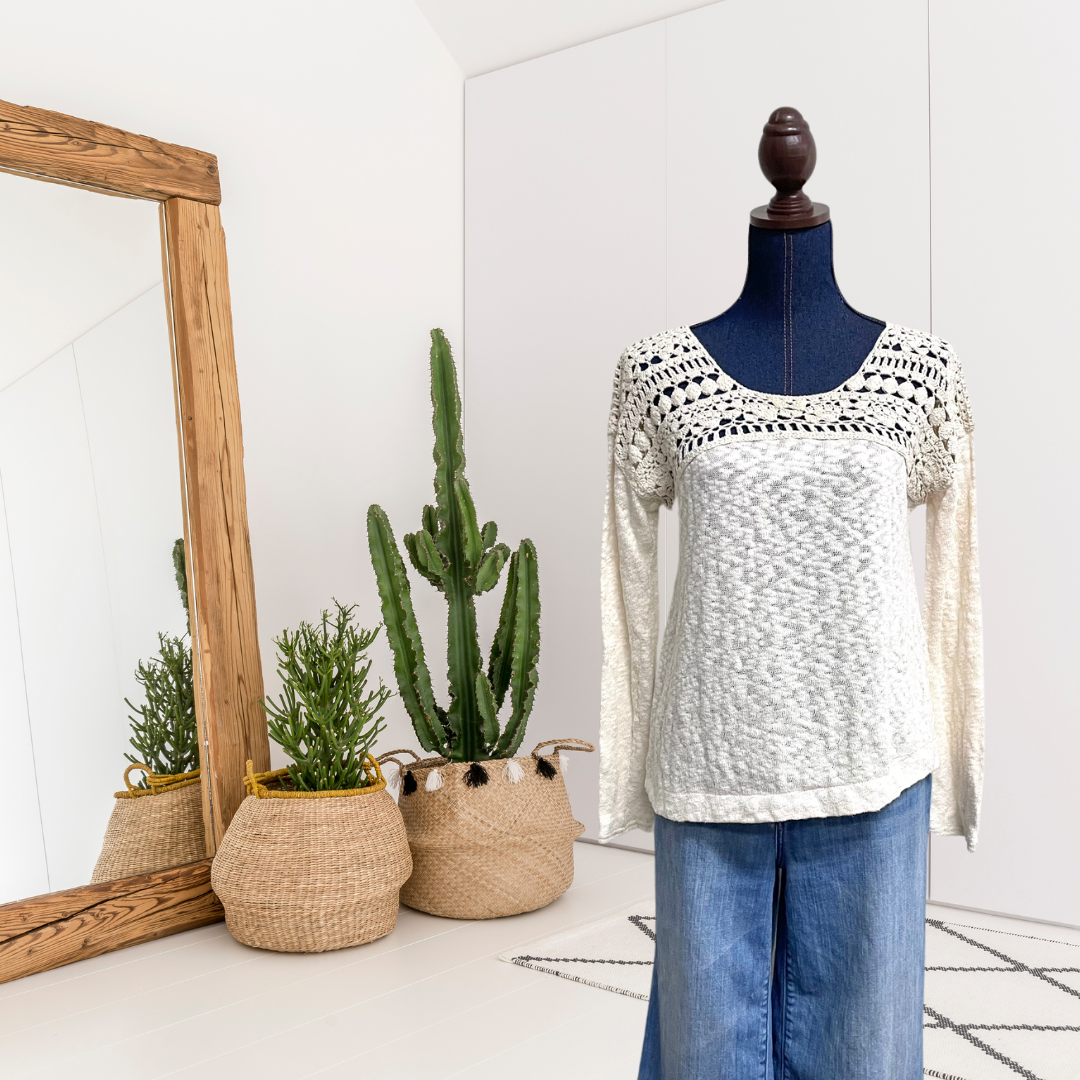 Crochet Trim Sweater