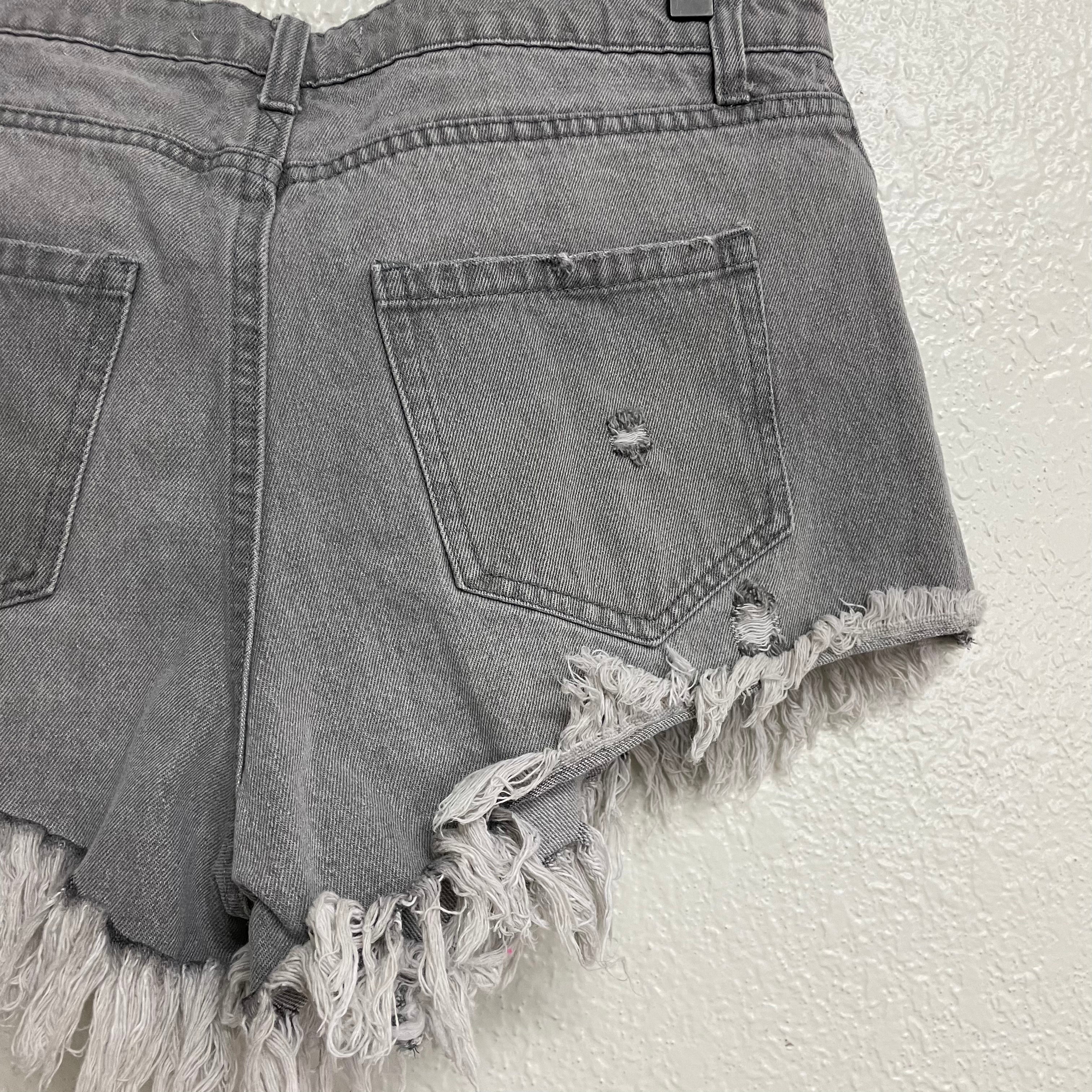 Distressed Frayed Jean Shorts