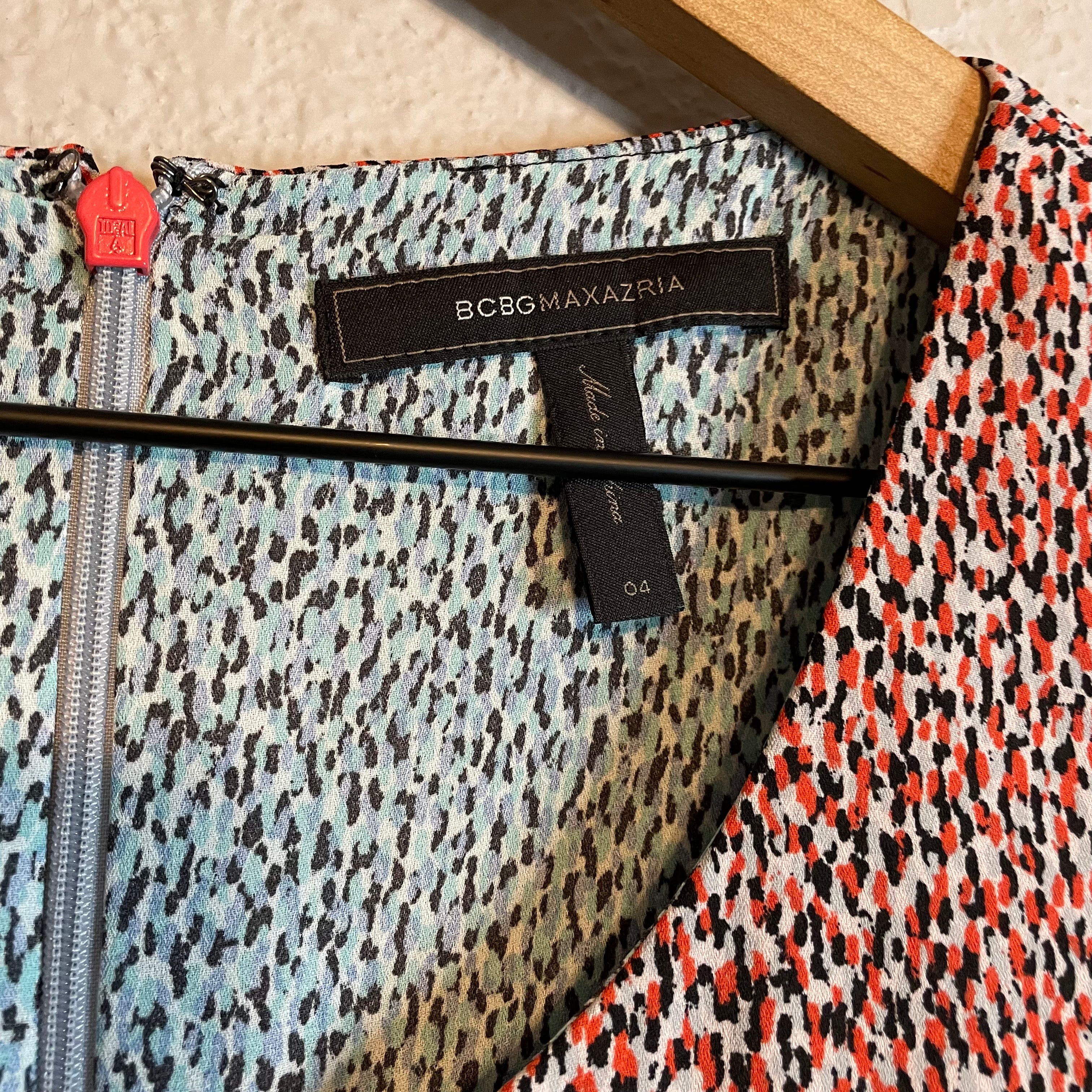 Colorblock Print Shift Dress