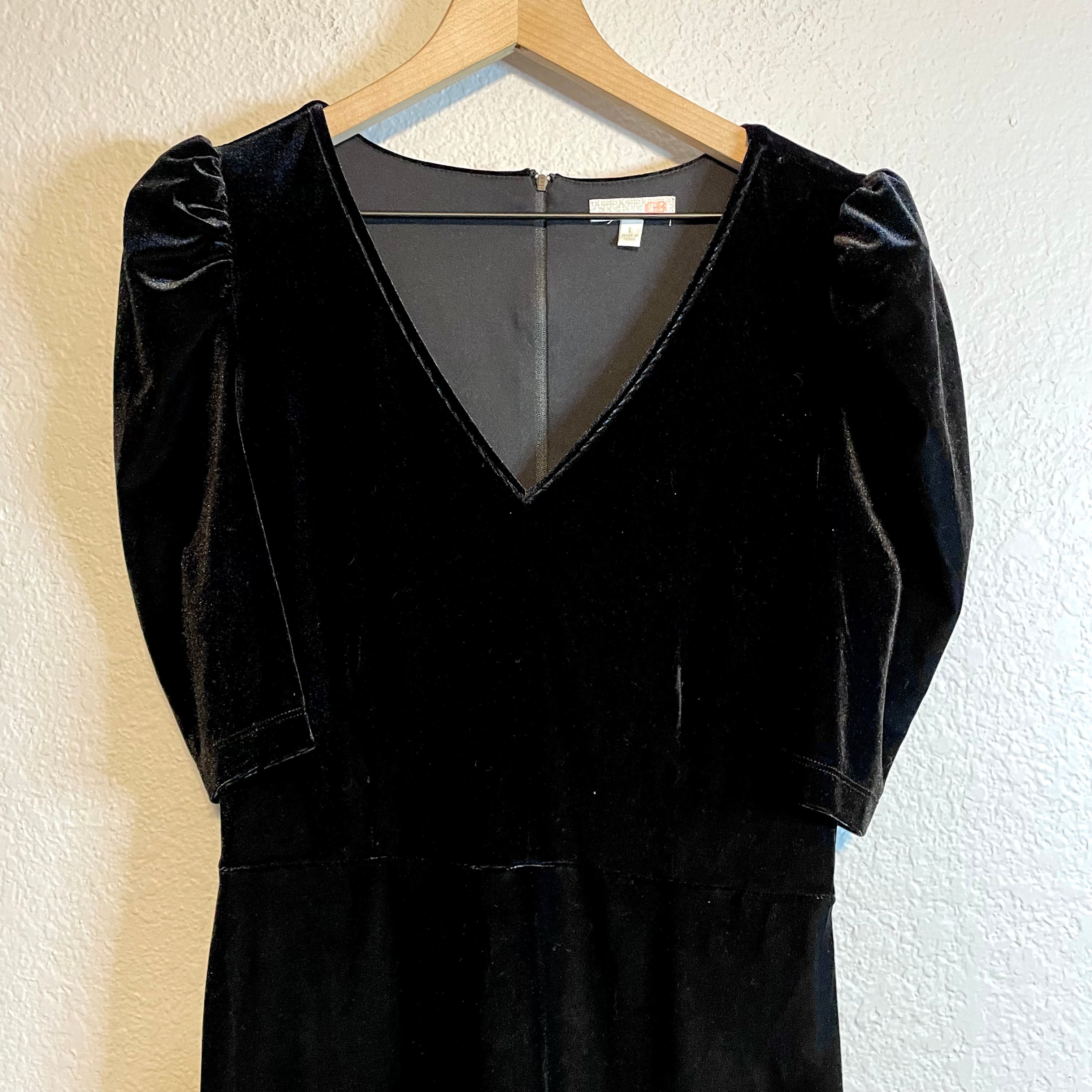 Puff Sleeve Velvet Dress