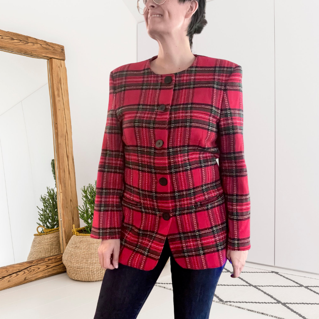 Plaid Holiday Blazer Jacket