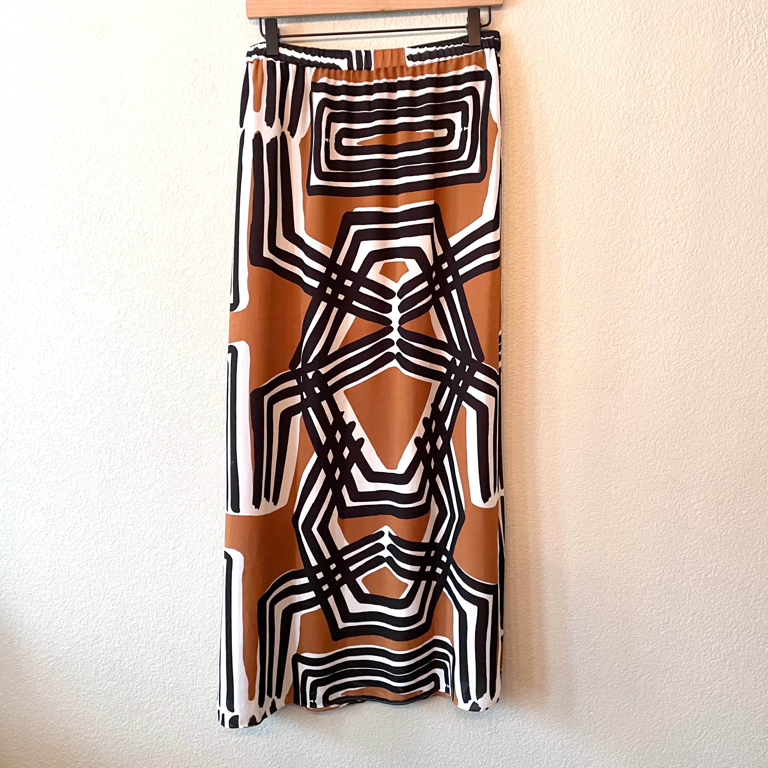 Geometric Print Maxi Skirt