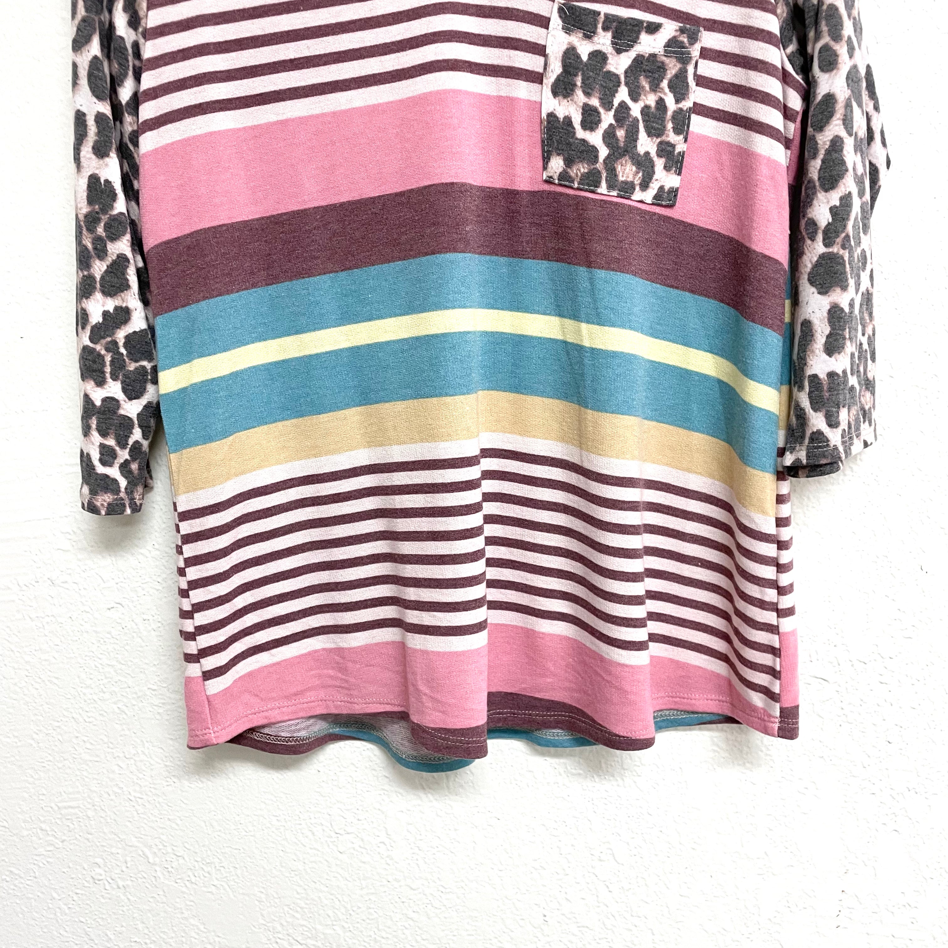 Striped Leopard Tee