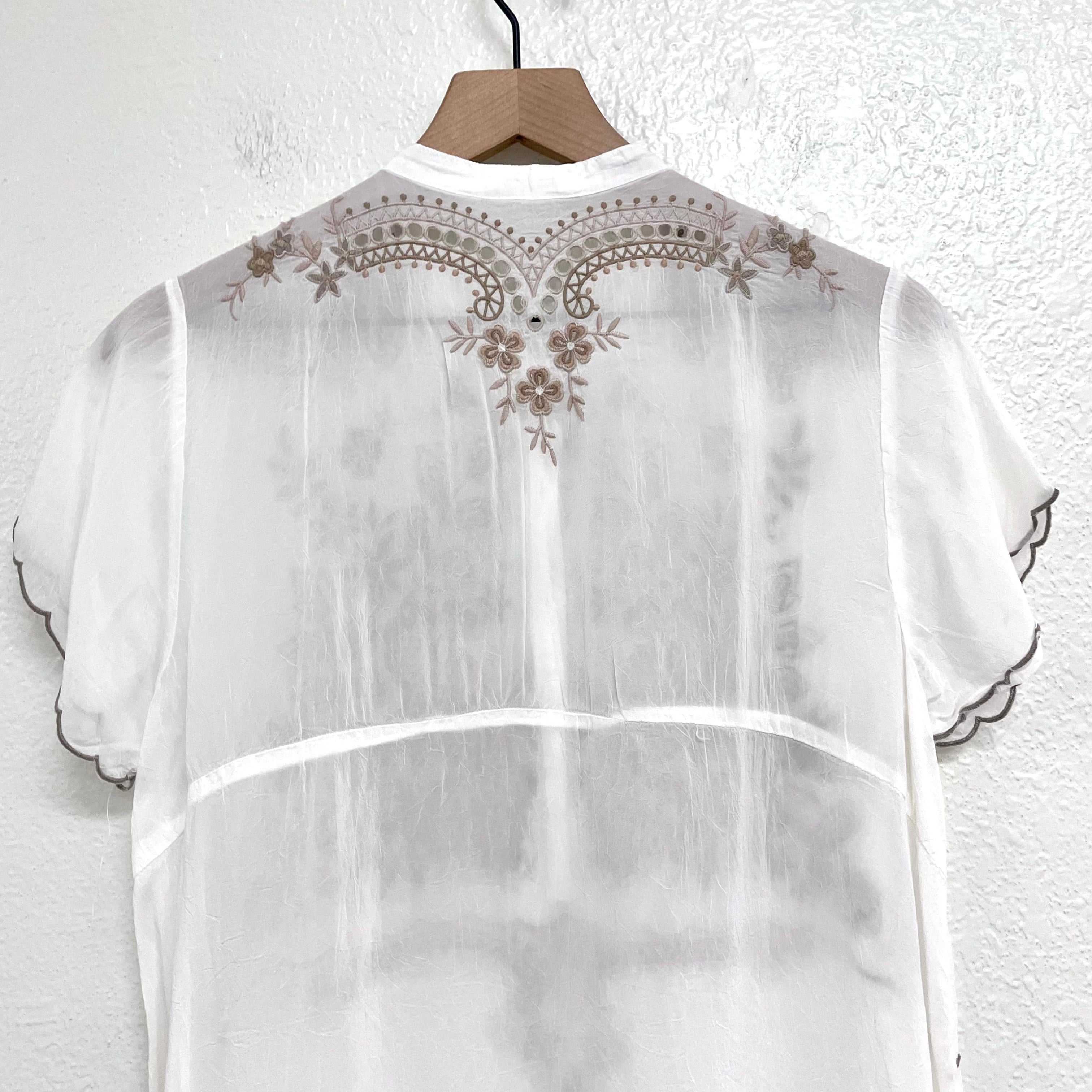 Eyelet Floral Embroidered Top