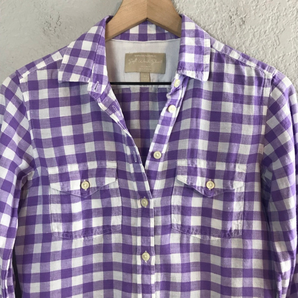 Plaid Linen Blend Button Up