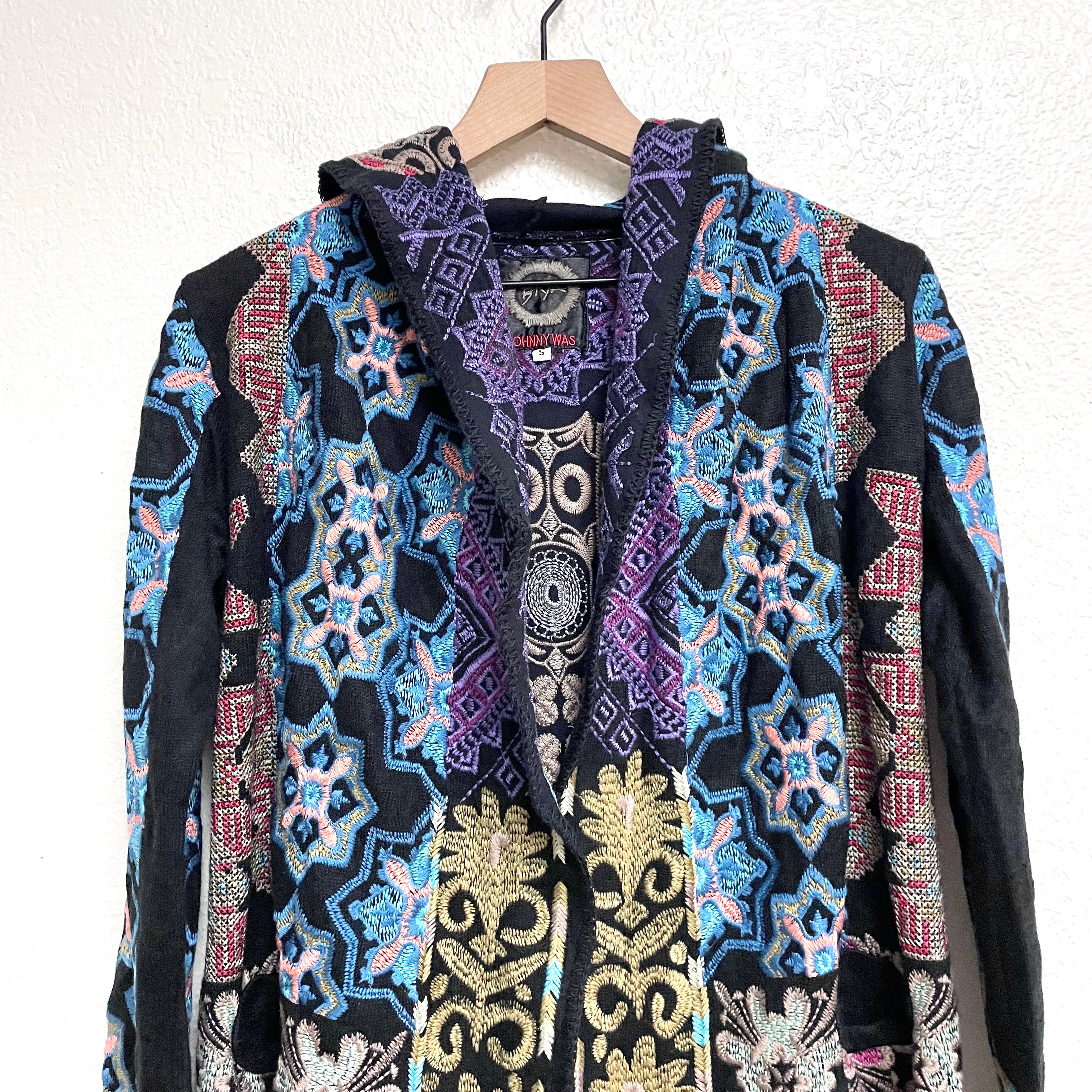 Embroidered Hooded Cardigan