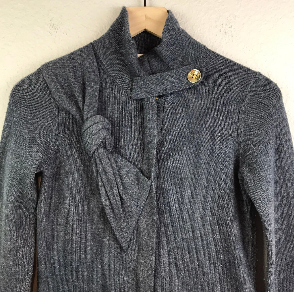 Bow Front Zip Cardigan