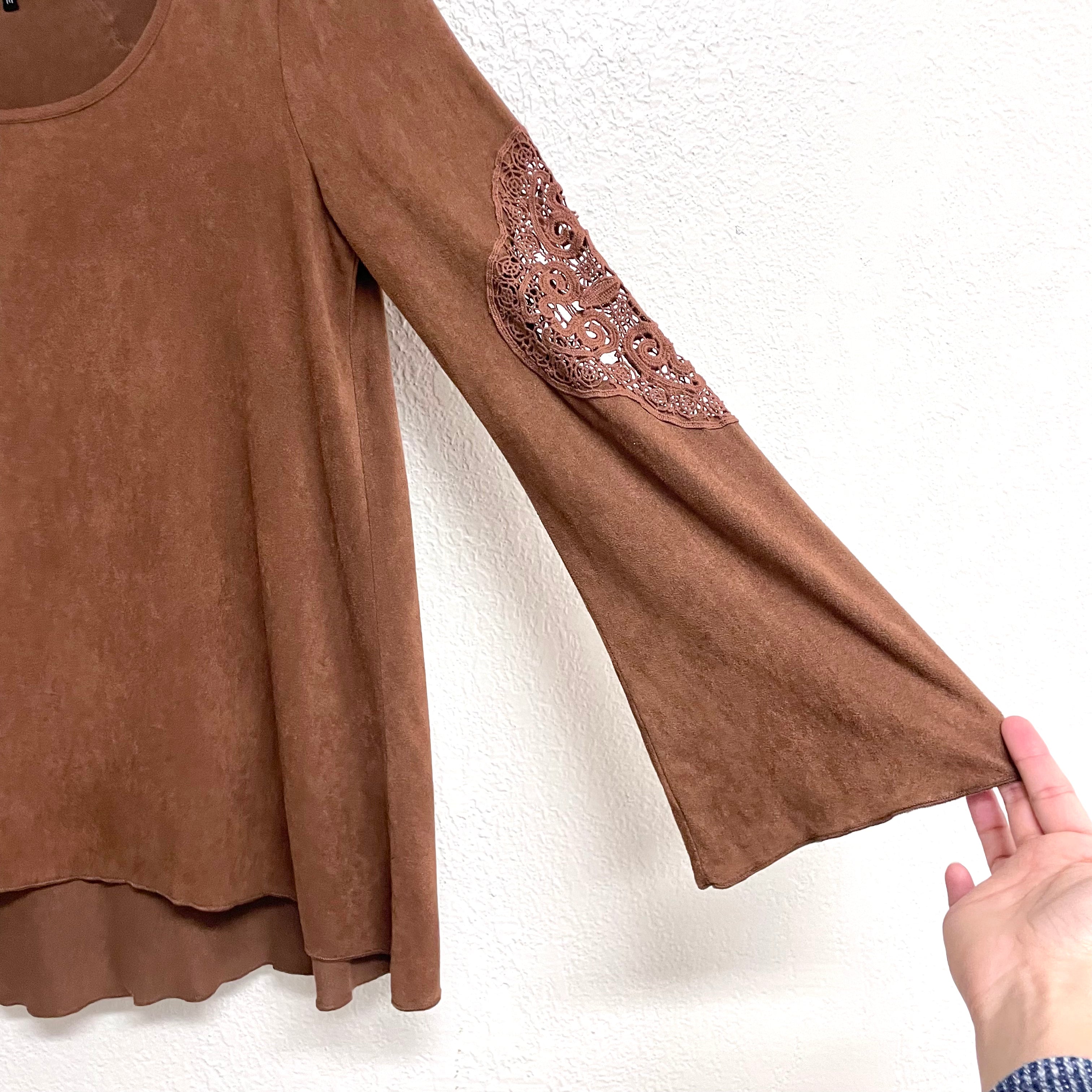 Faux Suede Blouse