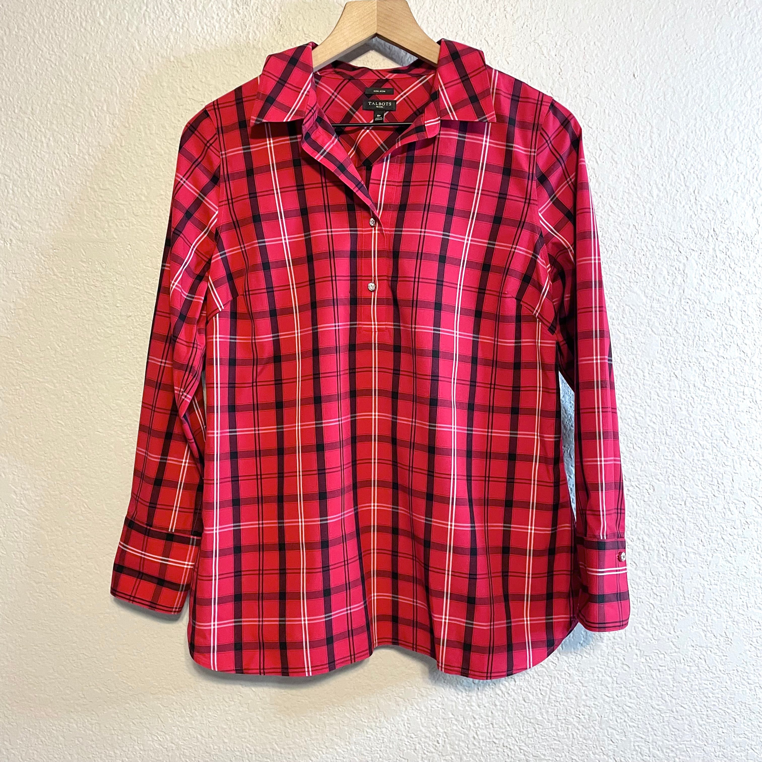 Plaid Popover Blouse