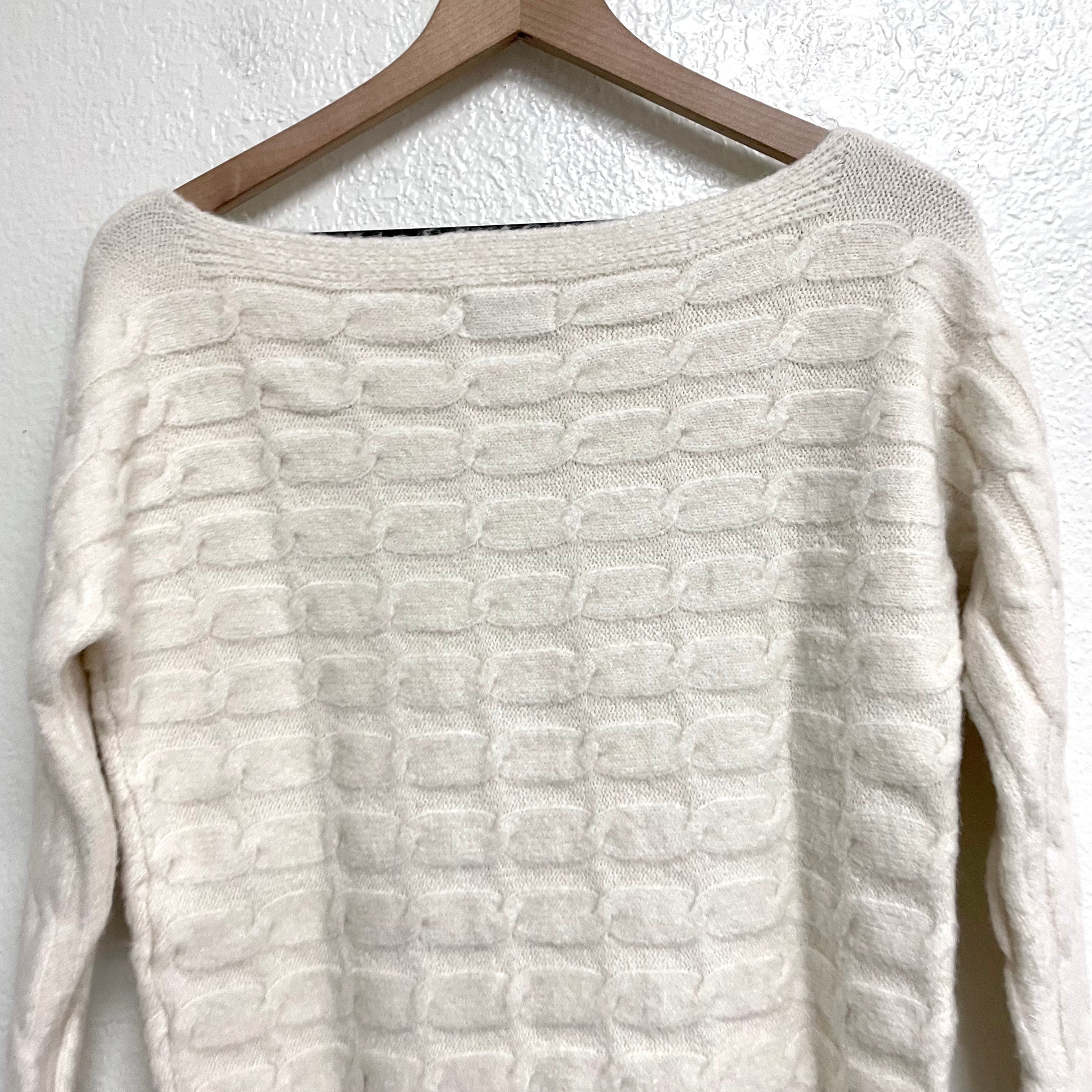 Cable Knit Wide Neck Sweater