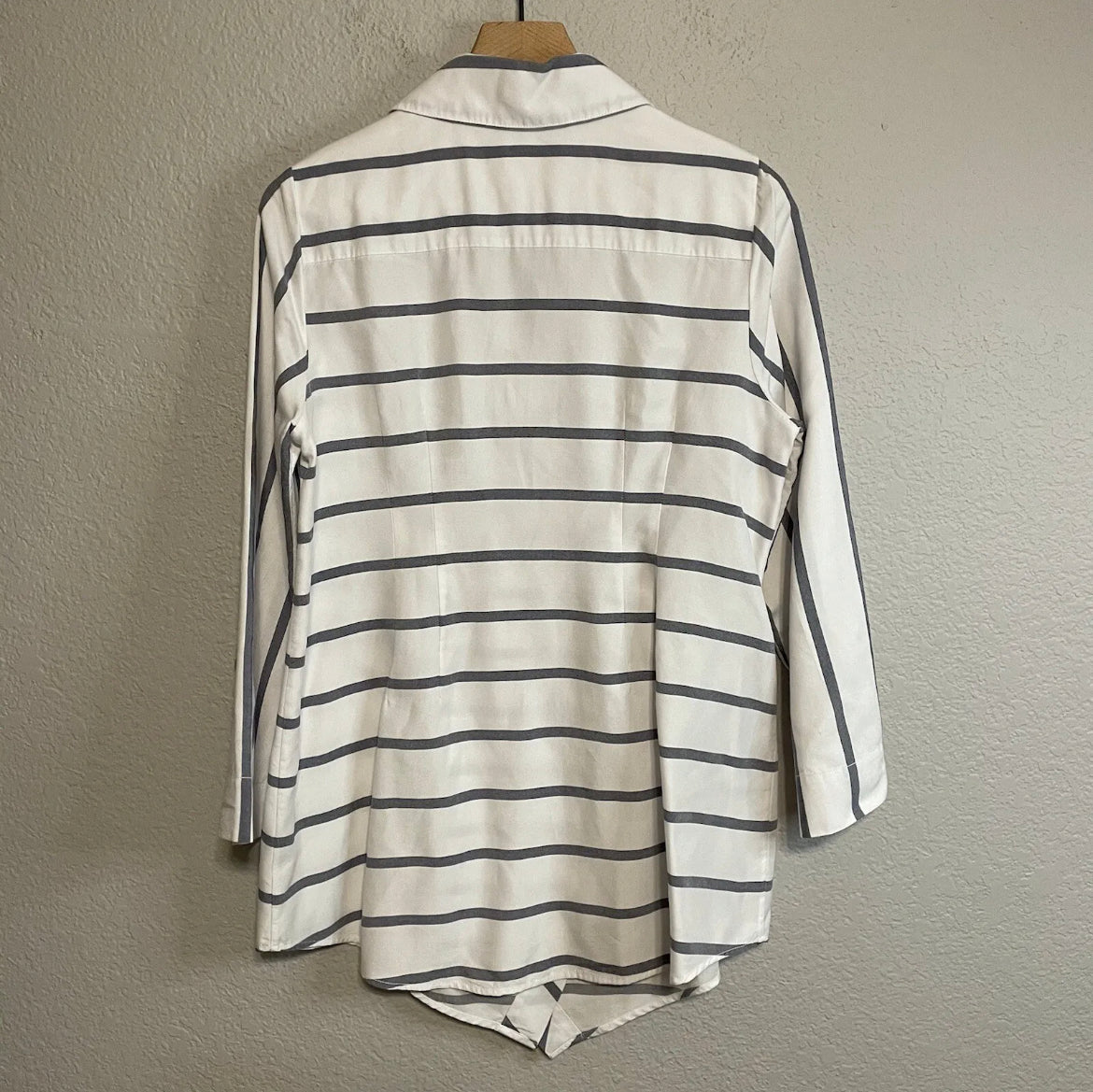 Striped Asymmetrical Button Wrap Tunic