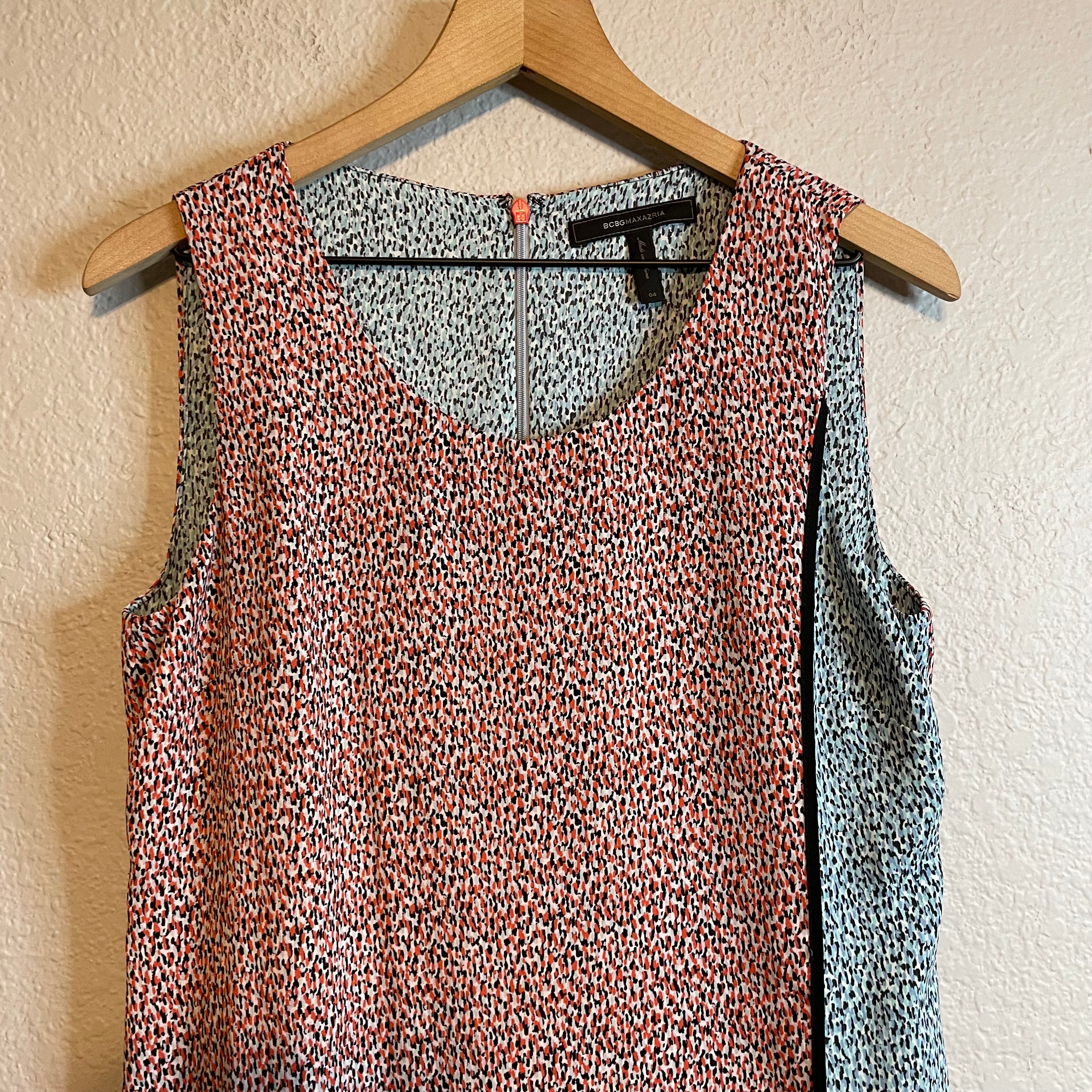 Colorblock Print Shift Dress