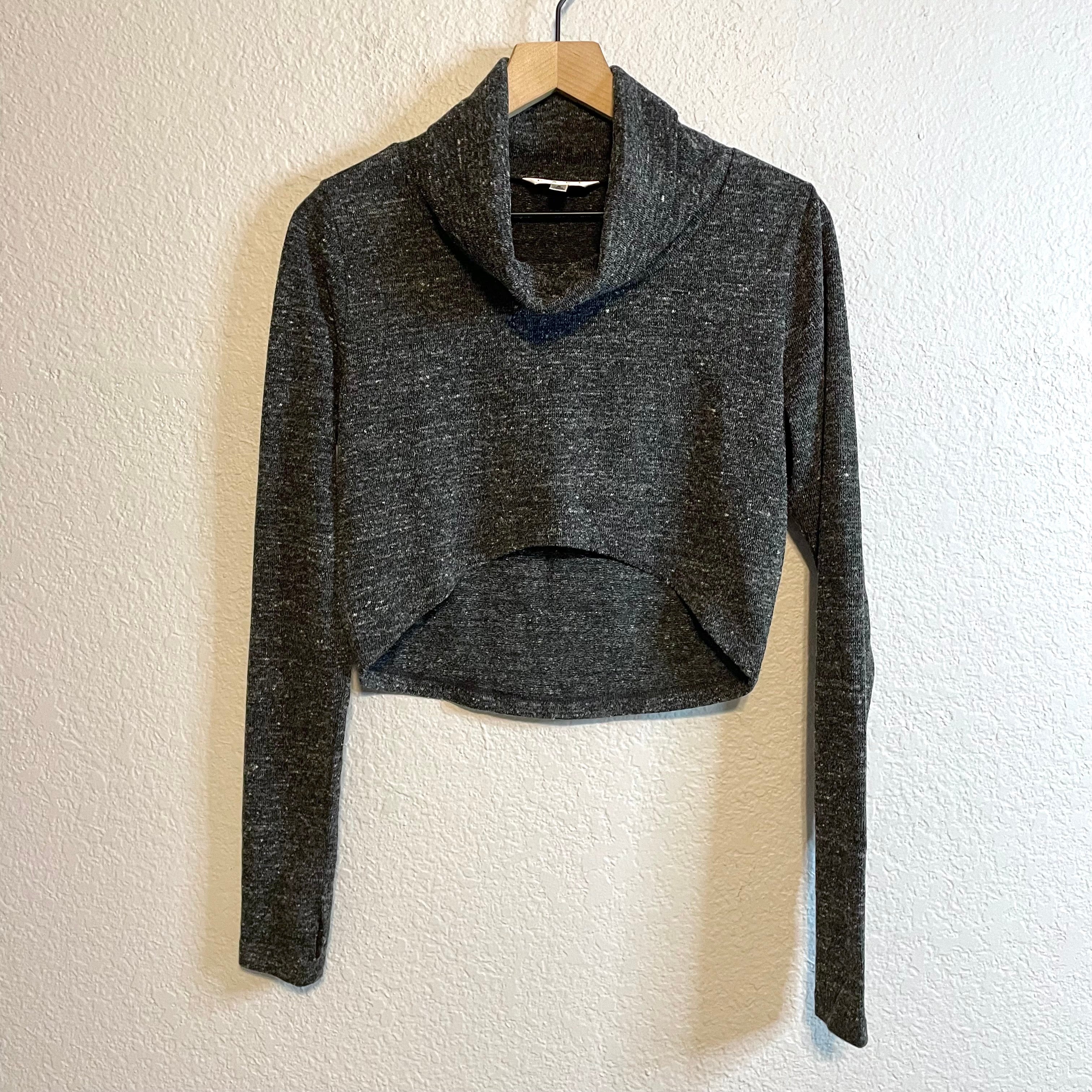 Cropped Cowl Neck Sweater