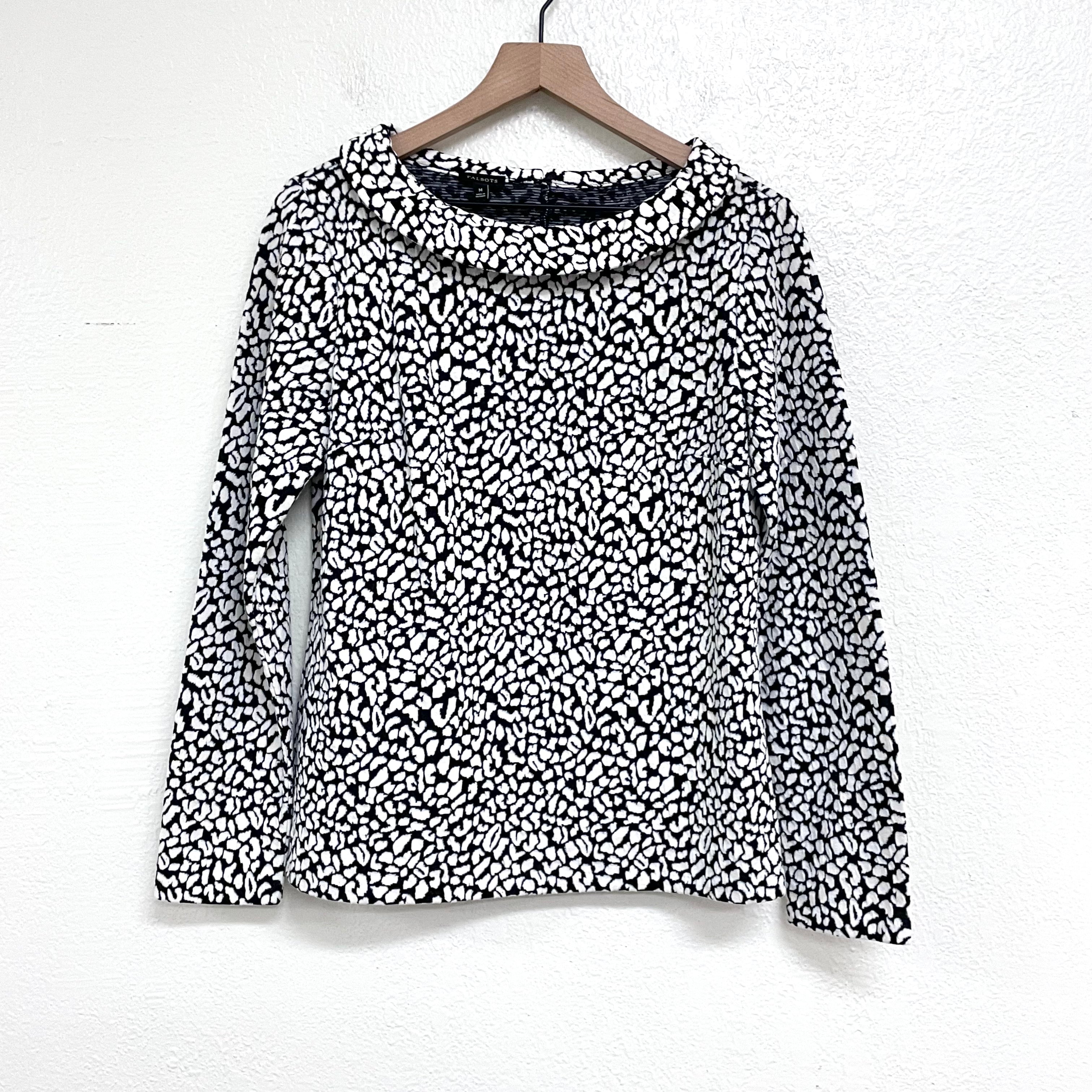 Leopard Print Folded Neck Sweater