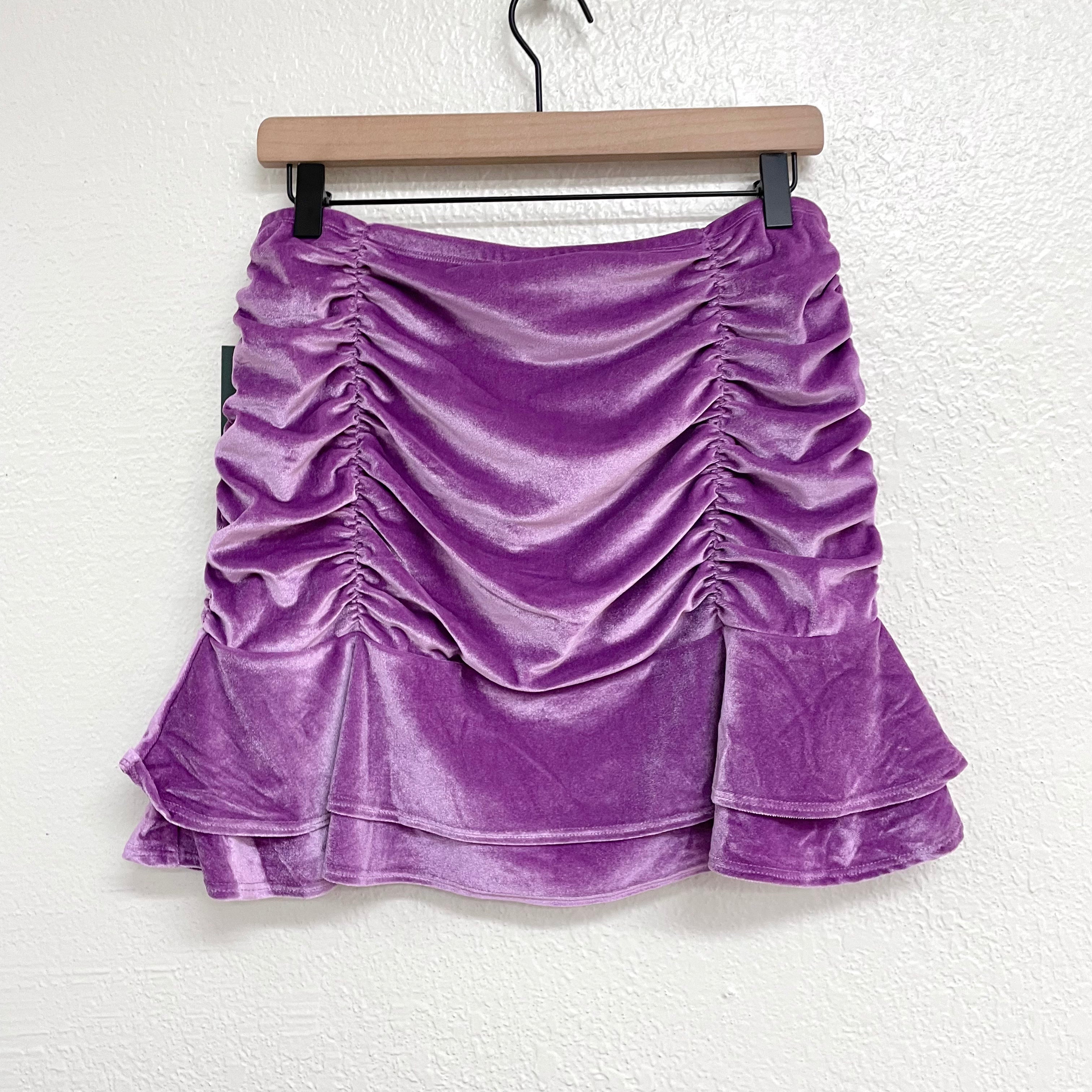 Ruched Velvet Skirt