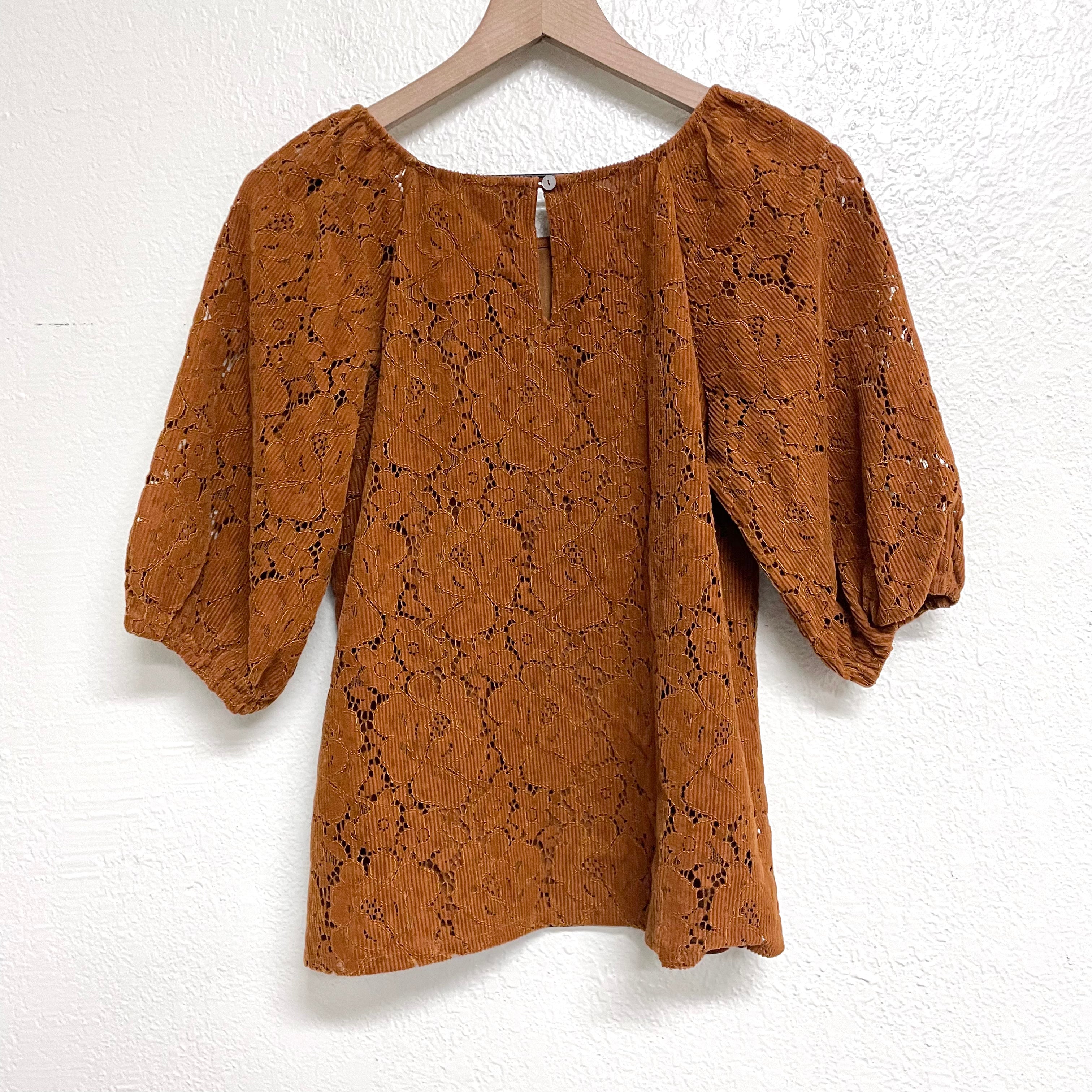 Corduroy Lace Top