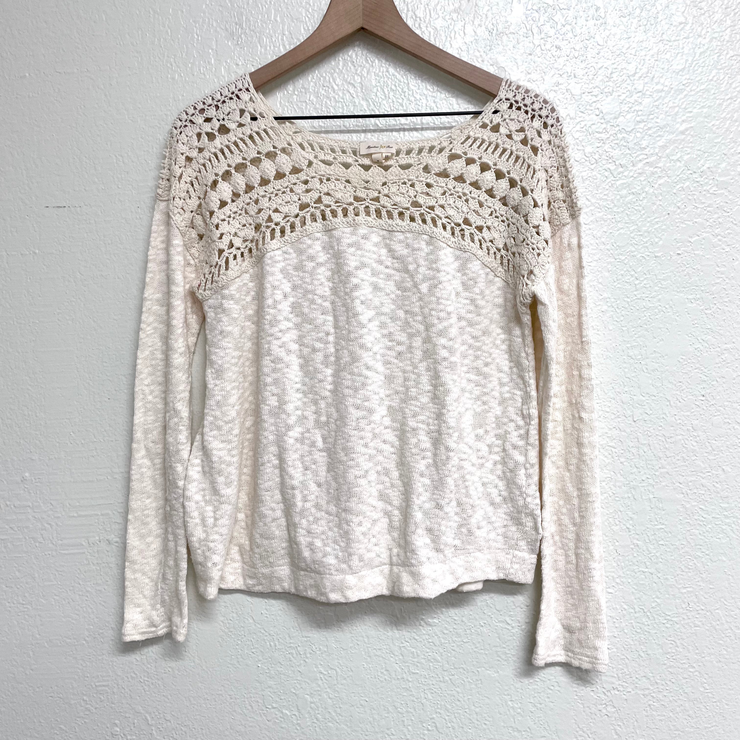 Crochet Trim Sweater