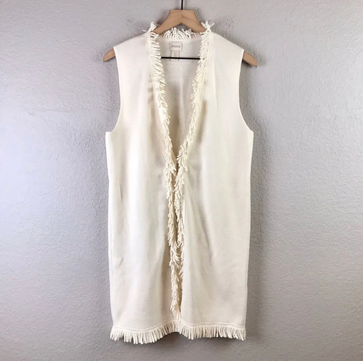 Sleeveless Fringe Cardigan