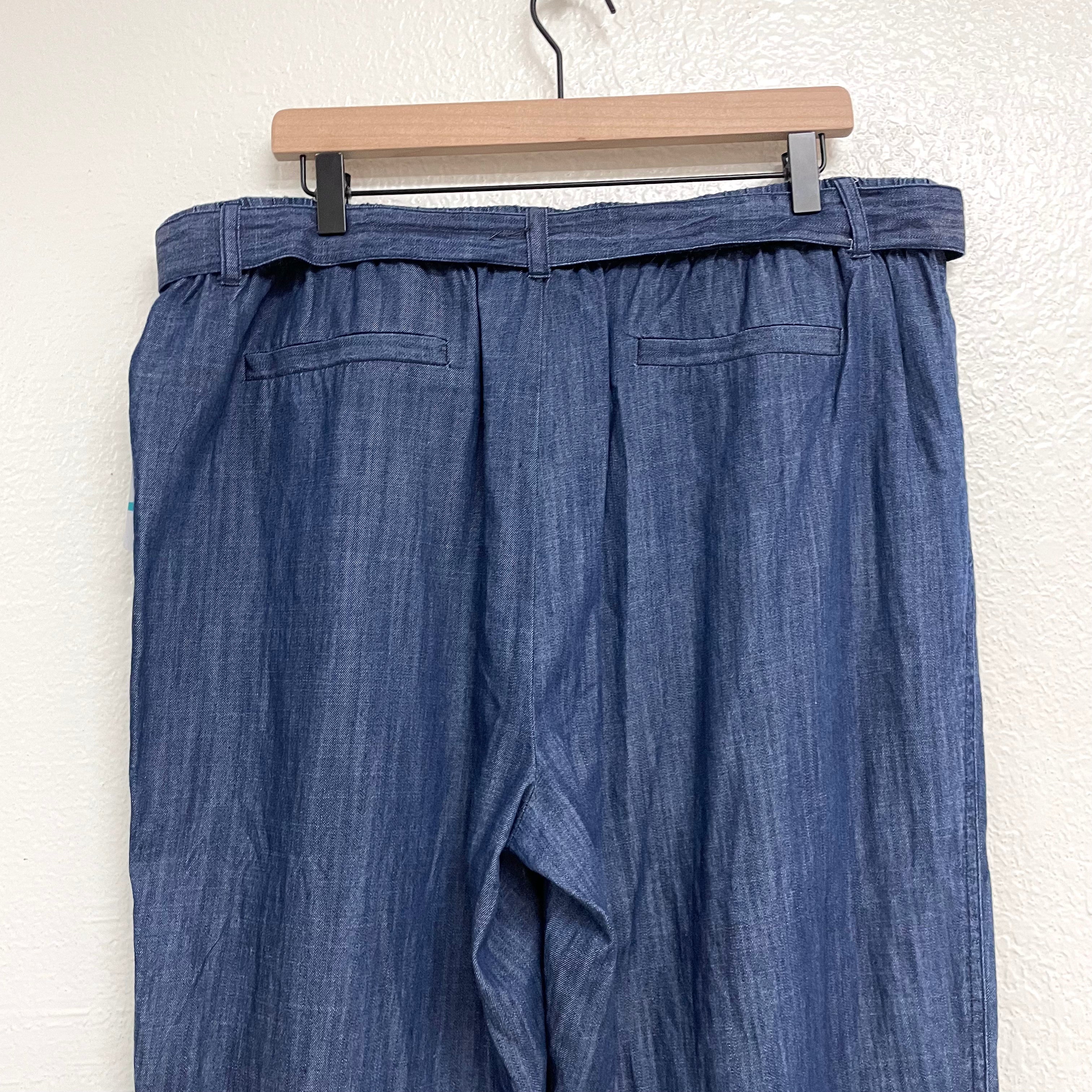 Chambray Belted Pants