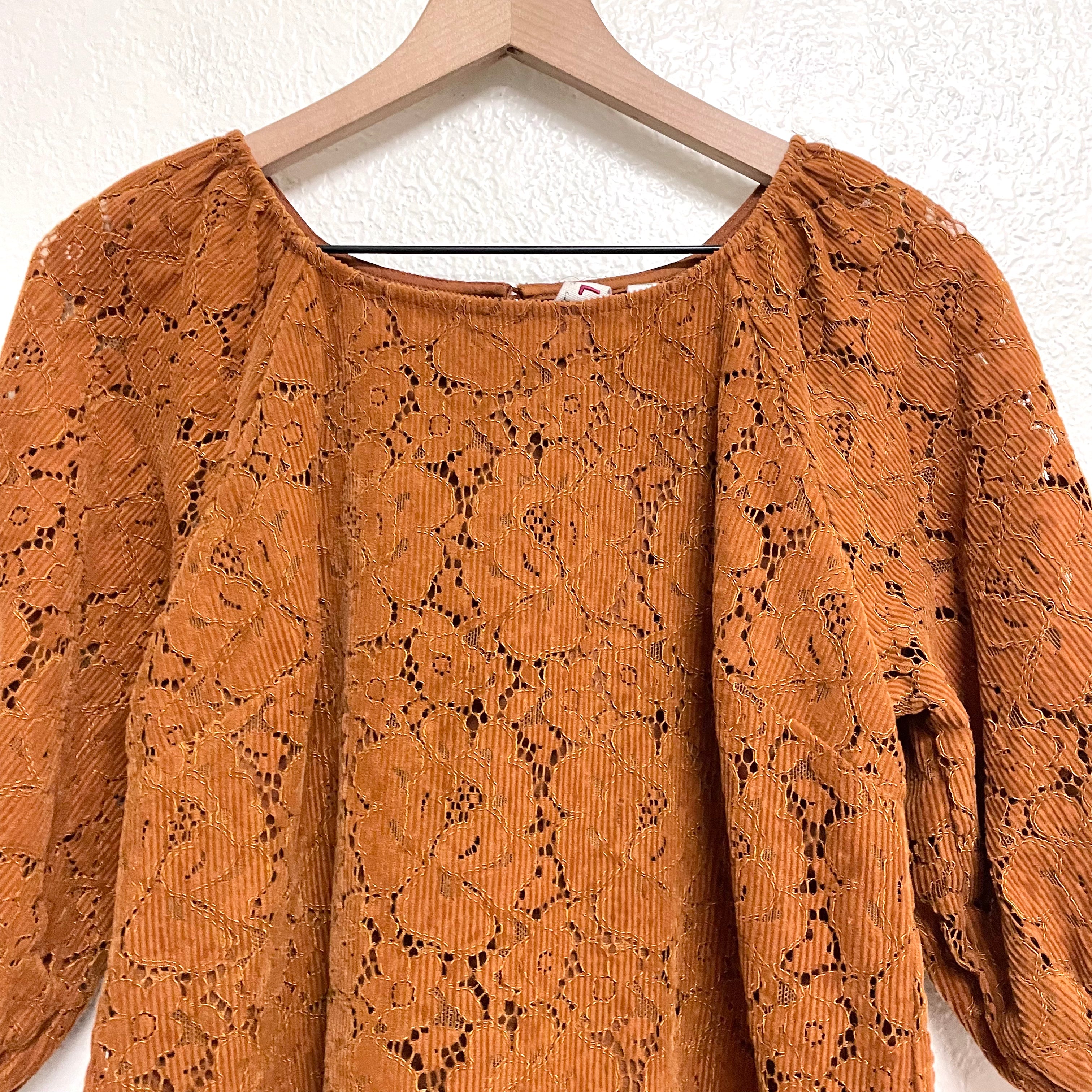 Corduroy Lace Top