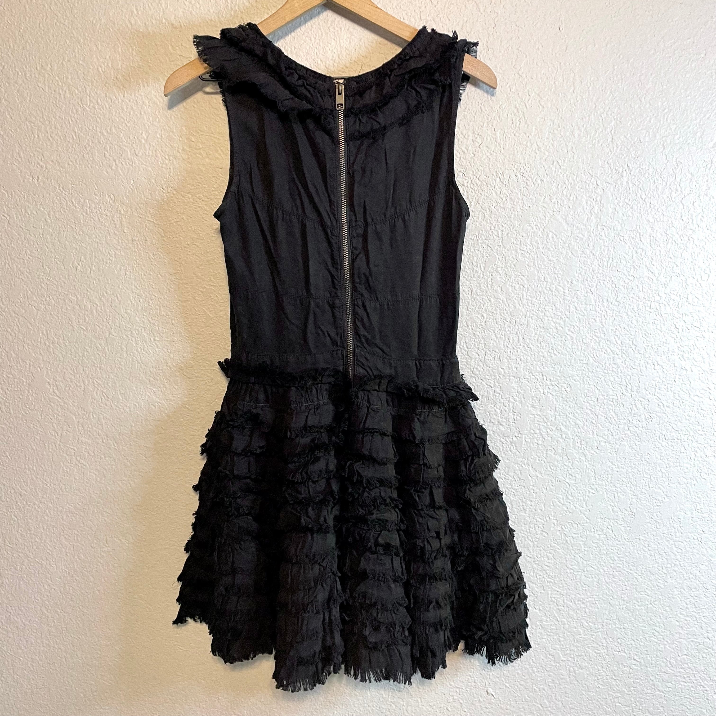 Raw Ruffle Tiered Dress