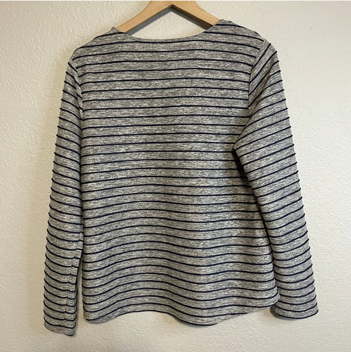 Raised Striped Long Sleeve Top