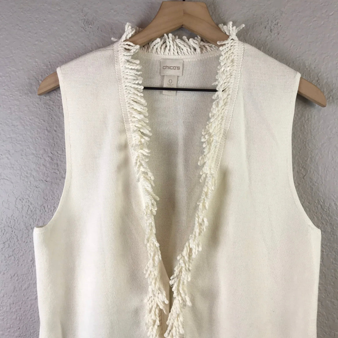 Sleeveless Fringe Cardigan