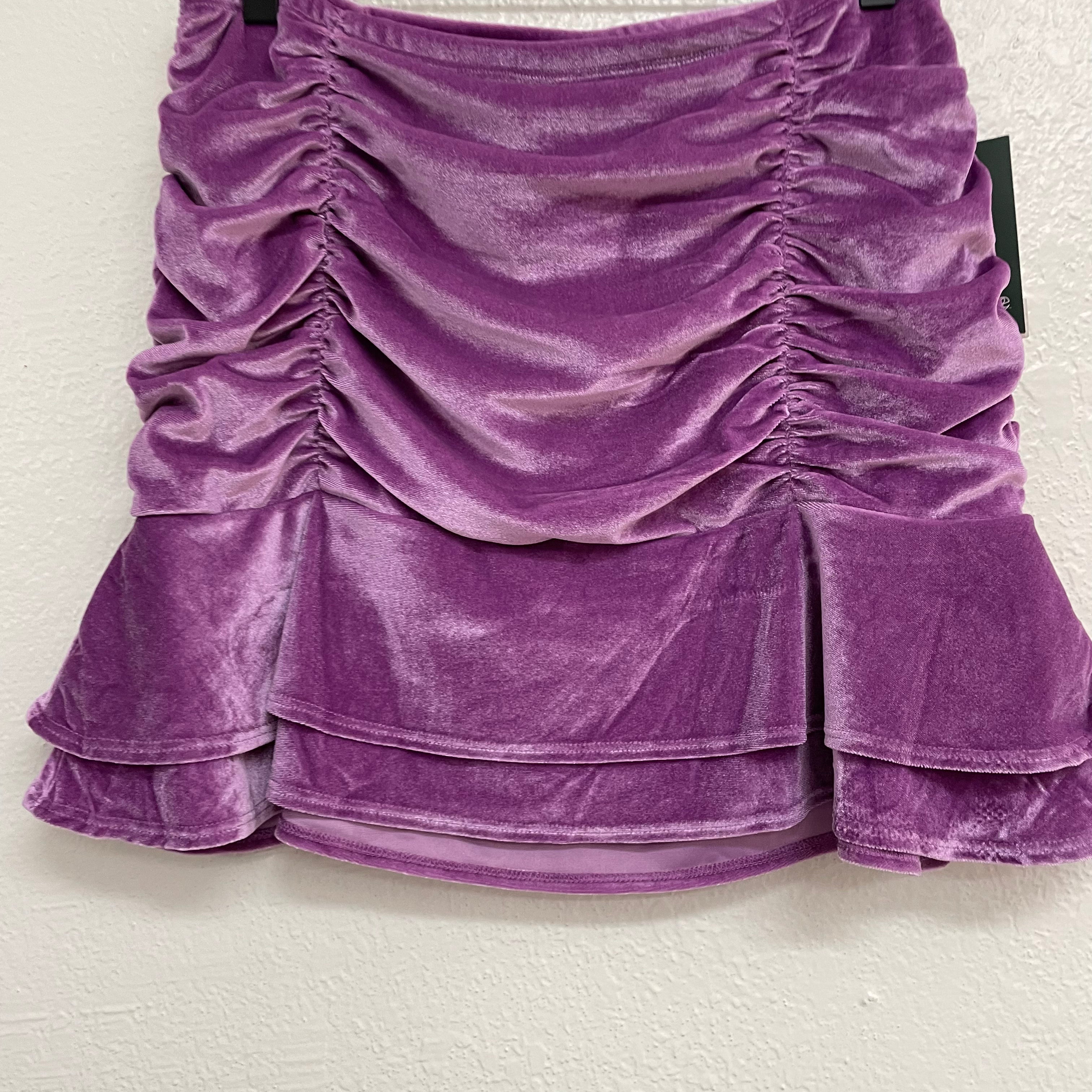 Ruched Velvet Skirt