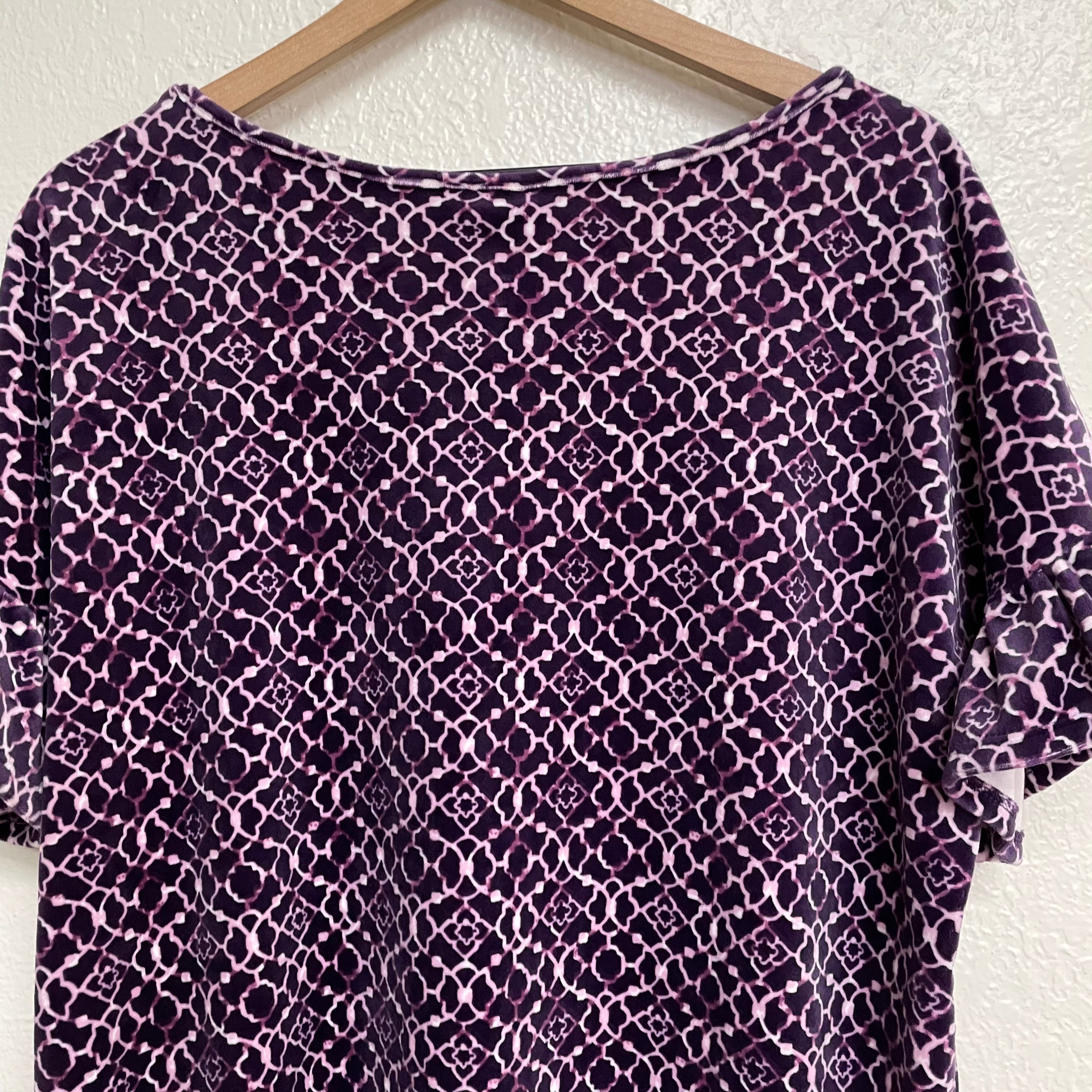 Geometric Velvet Blouse