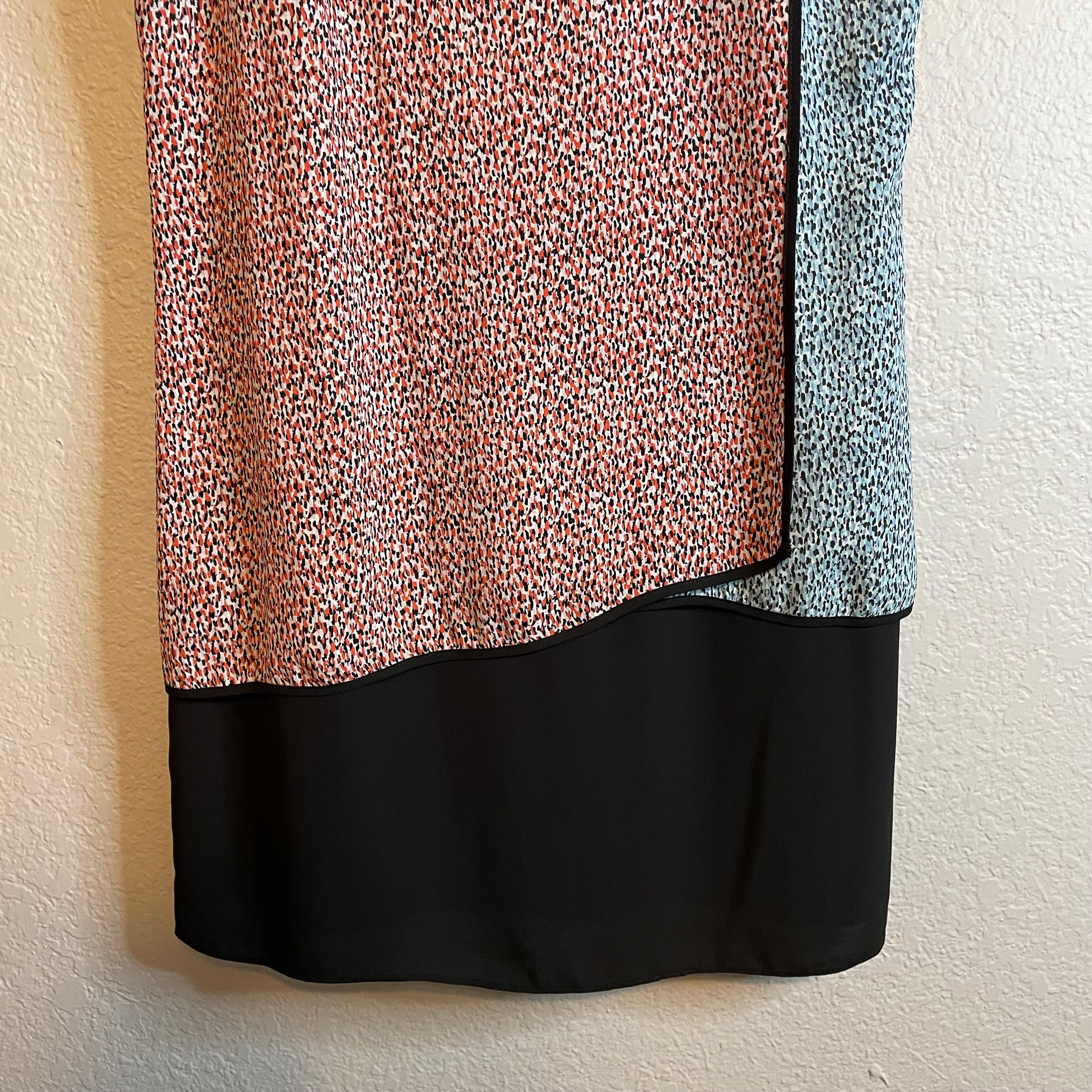 Colorblock Print Shift Dress