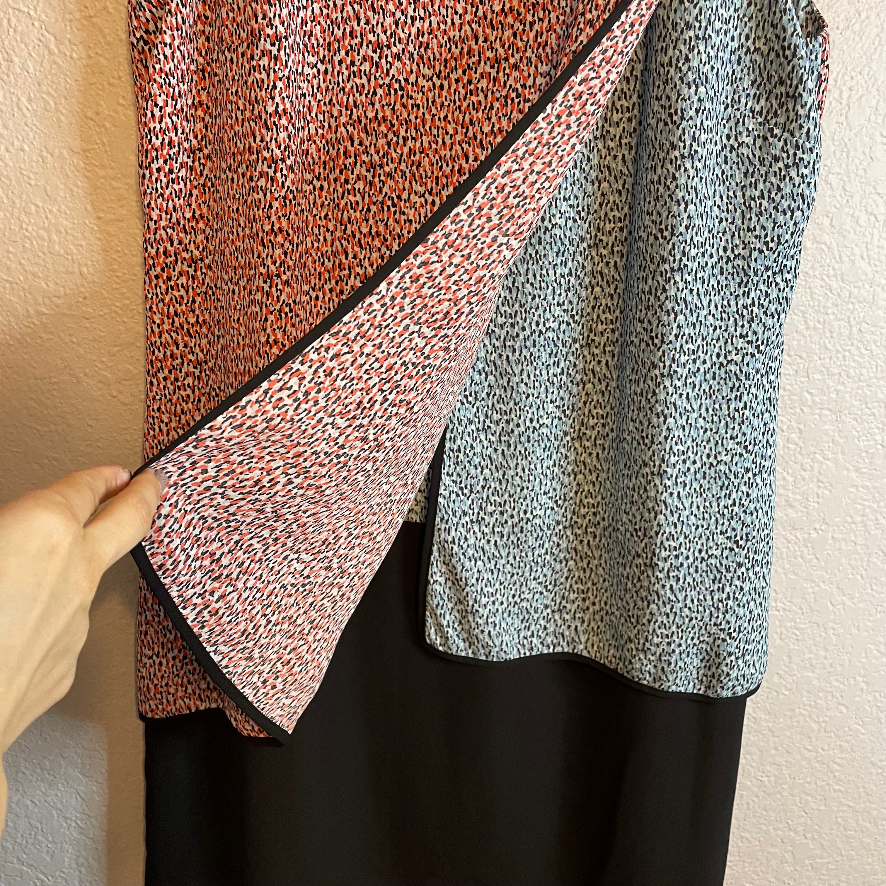 Colorblock Print Shift Dress