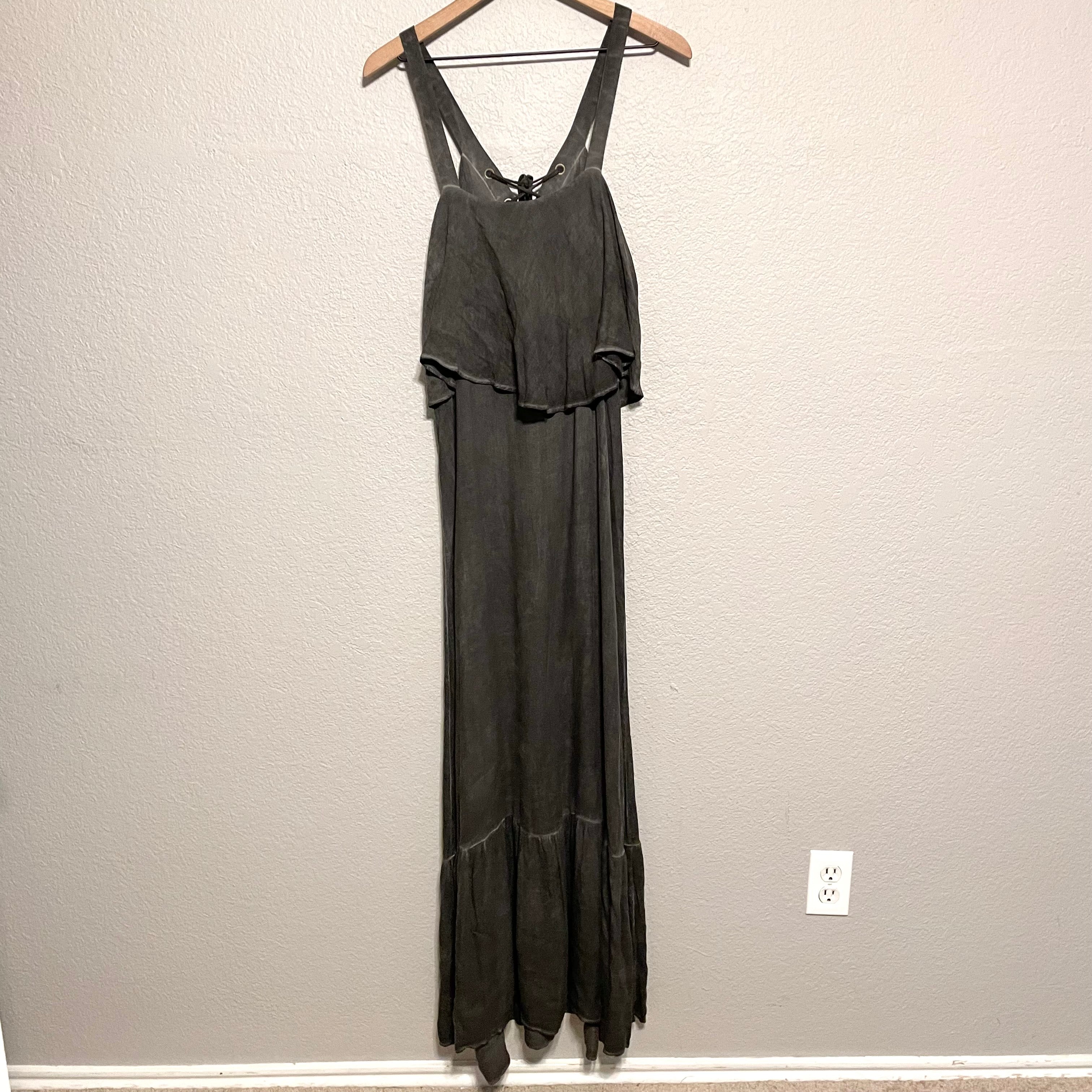 Lace Up Front Maxi Dress