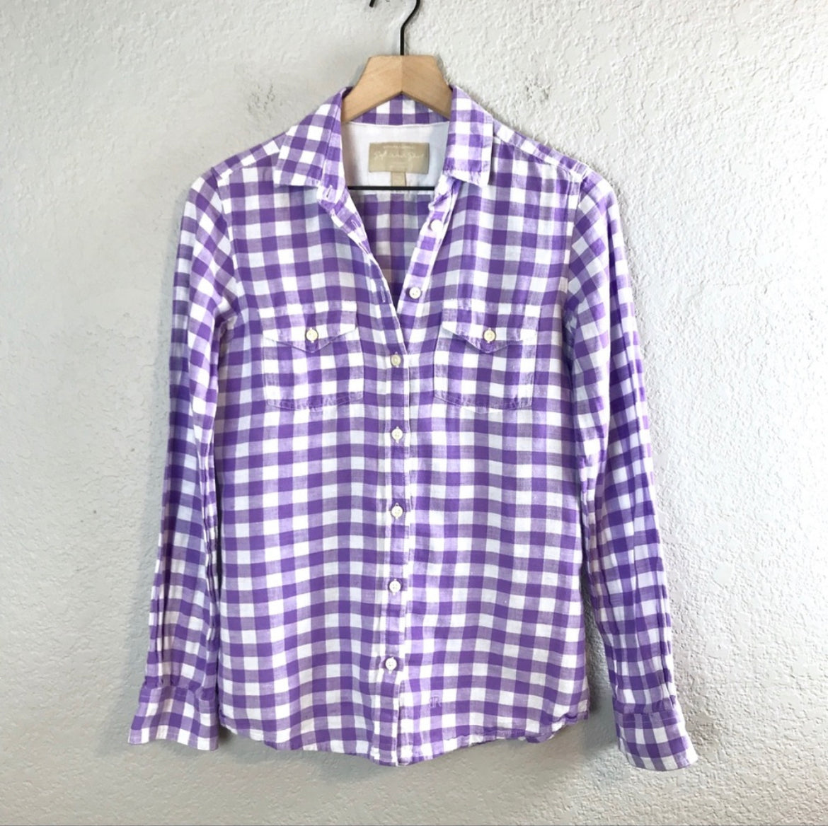 Plaid Linen Blend Button Up