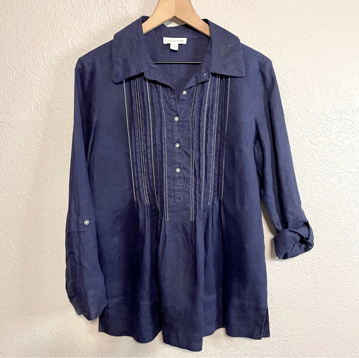 Linen 1/4 Button Top