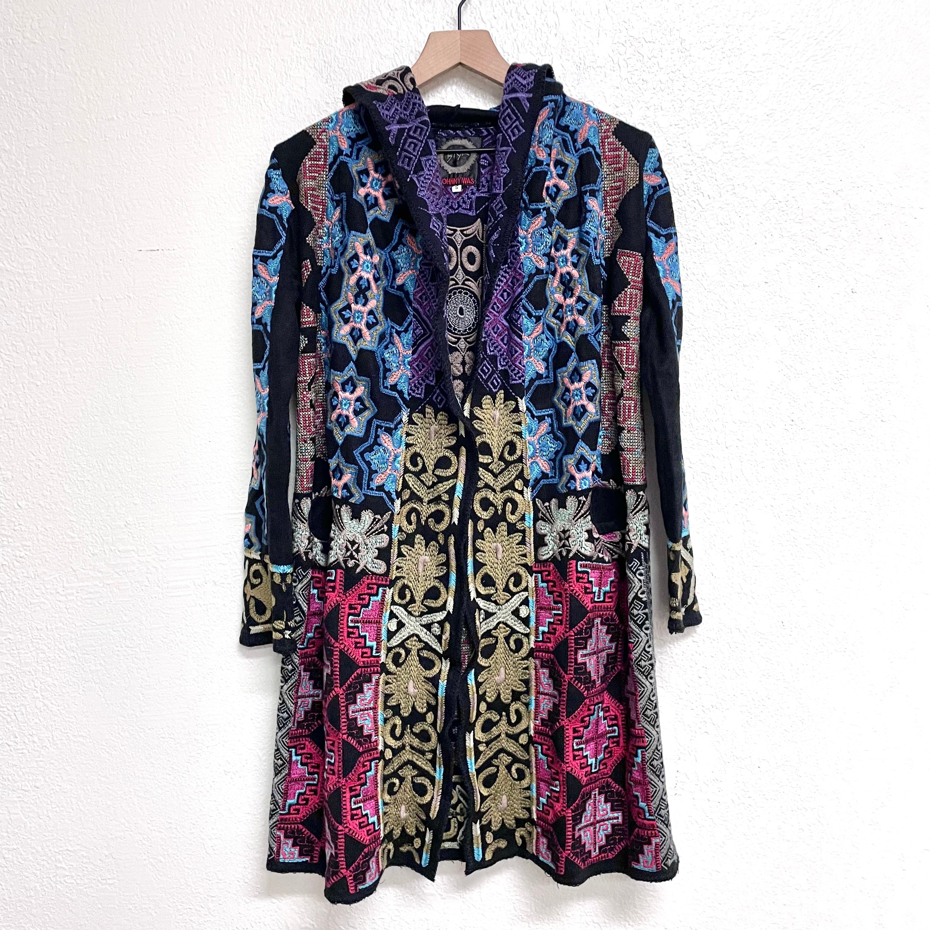 Embroidered Hooded Cardigan