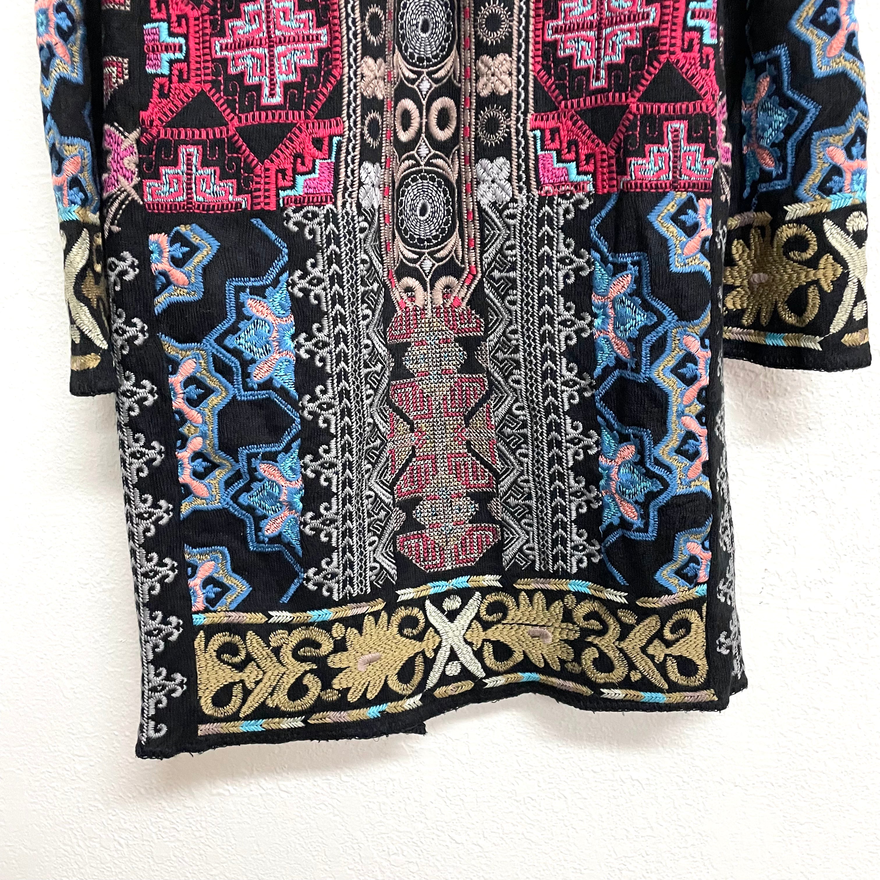 Embroidered Hooded Cardigan